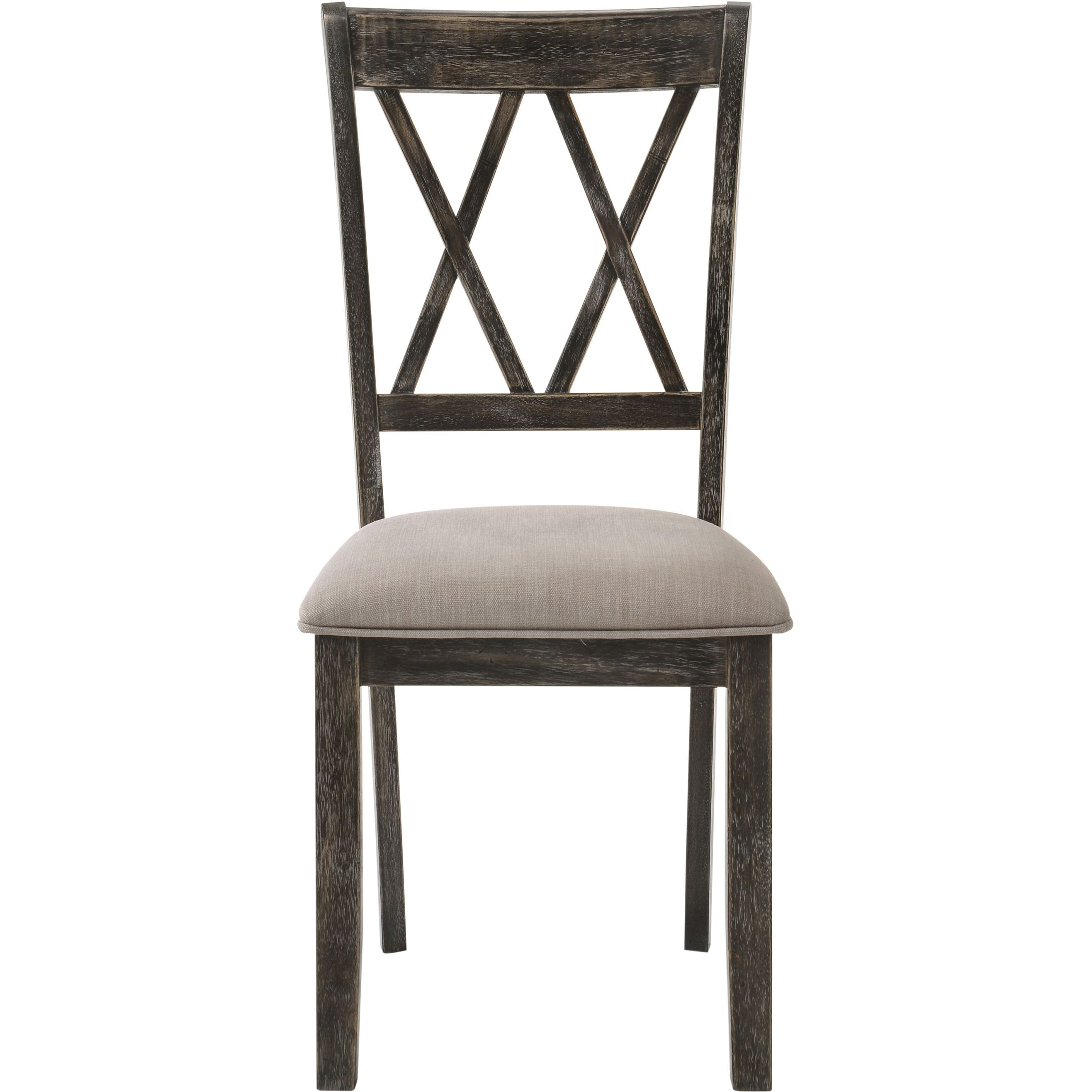 Beige And Weathered Grey Cross Back Side Chairs (Set Of 2)