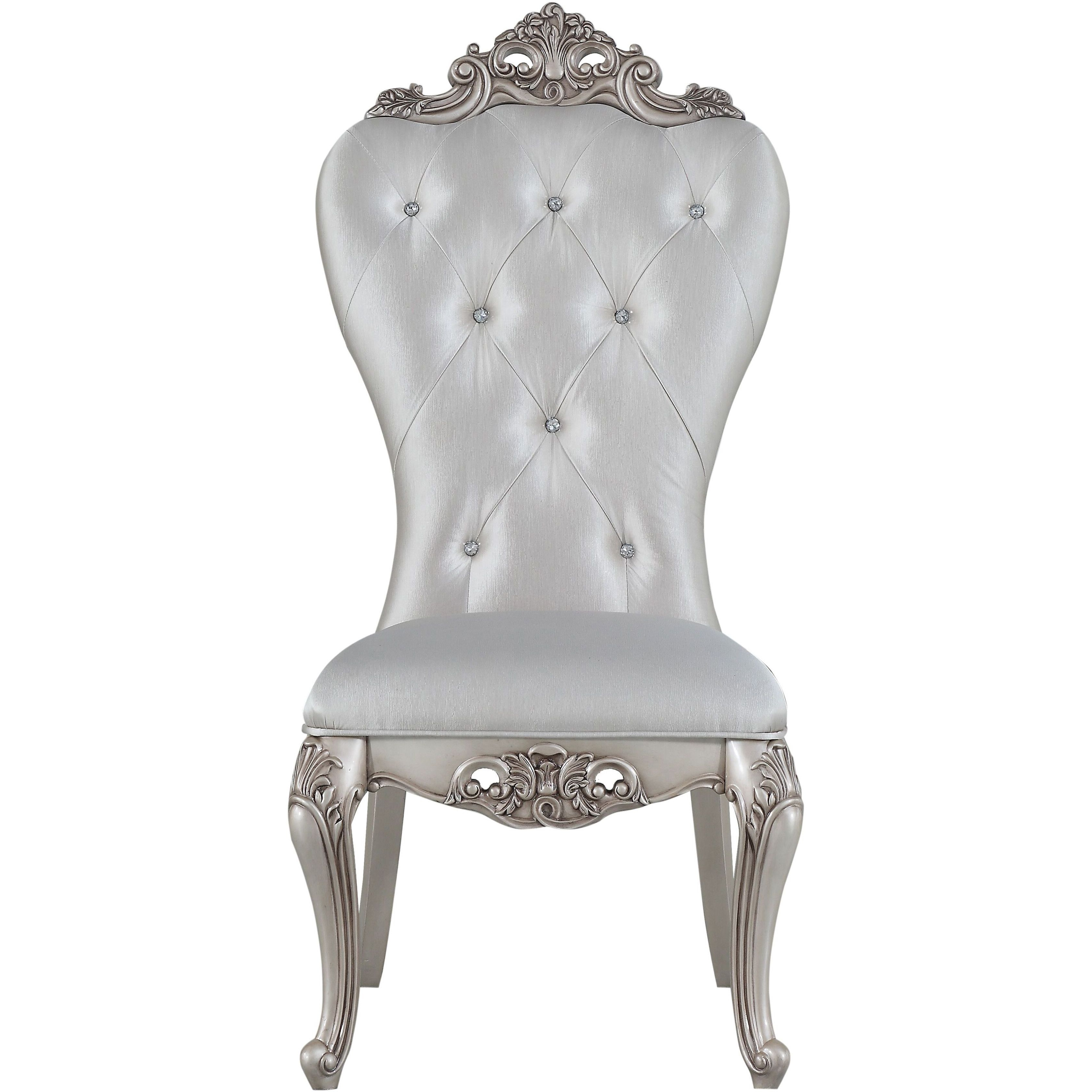 Cream And Golden Ivory Tufted Side Chairs (Set Of 2)