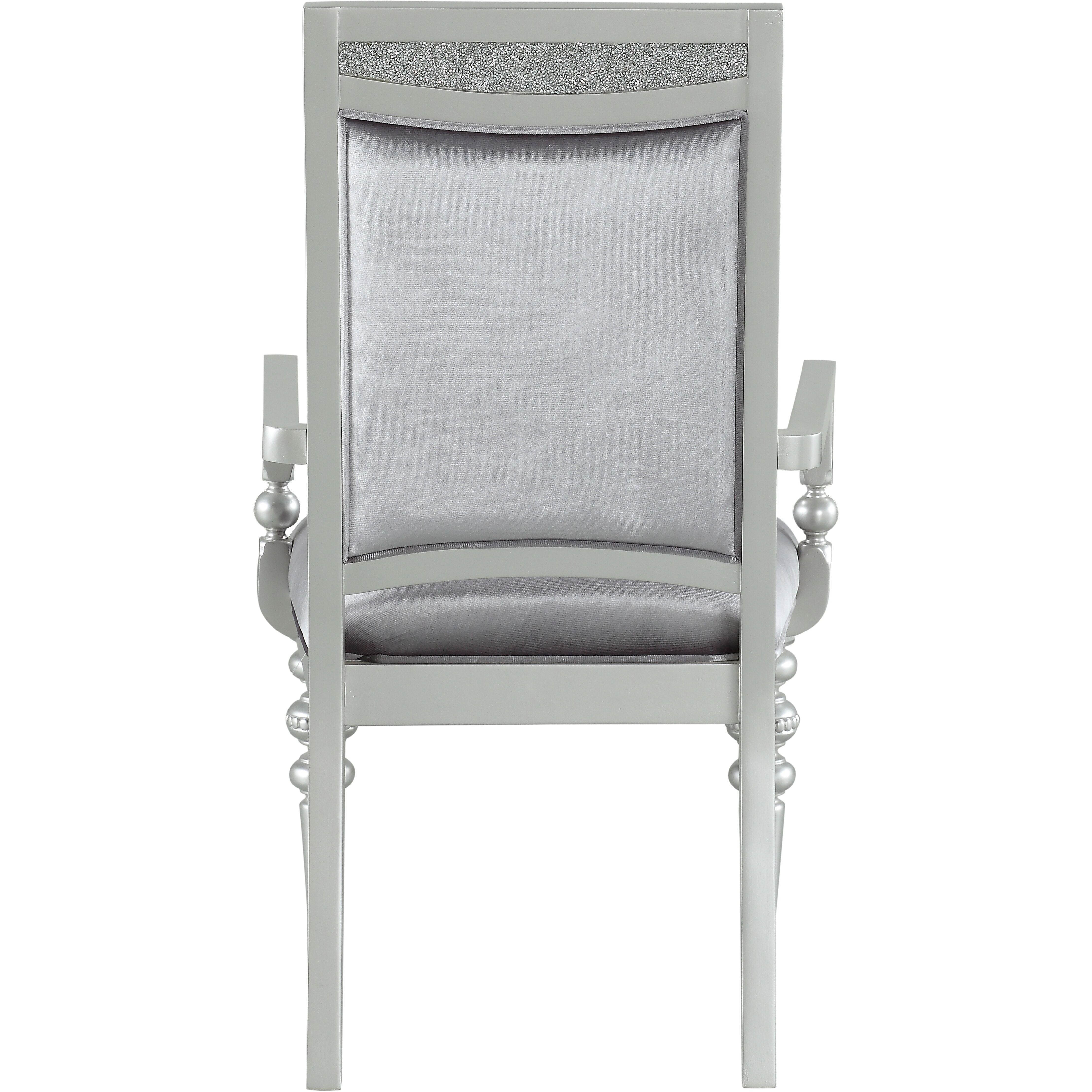 Grey And Platinum Upholstered Arm Chairs (Set Of 2)