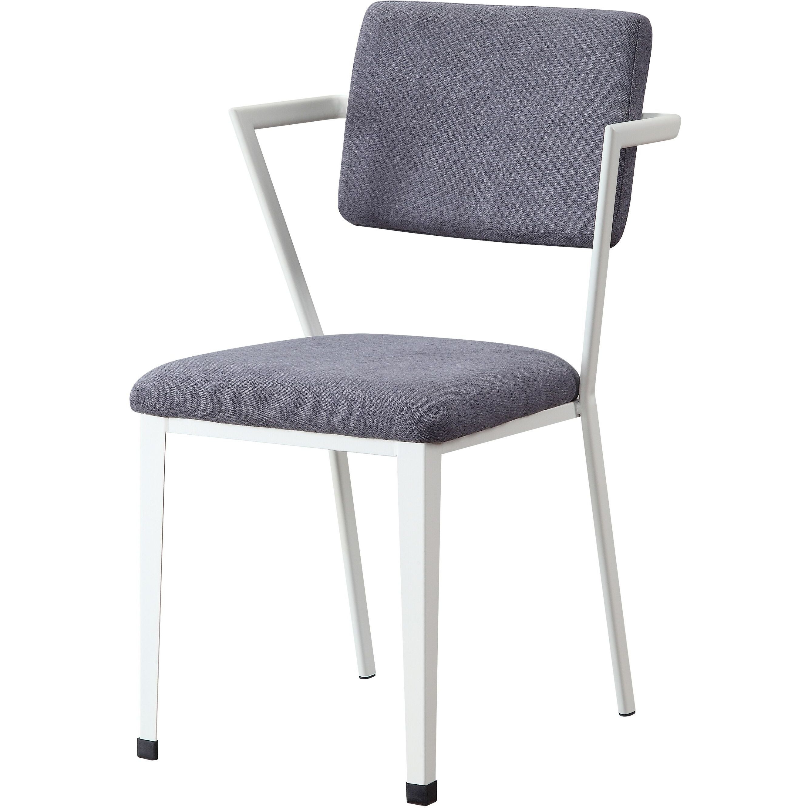 Grey And White Open Back Upholstered Office Chair