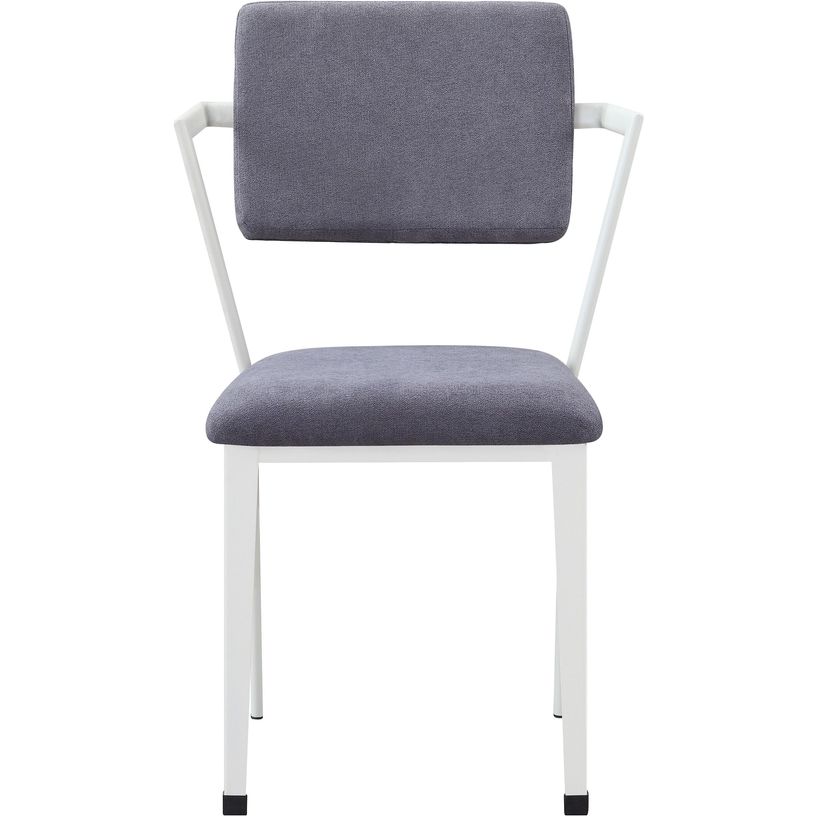 Grey And White Open Back Upholstered Office Chair