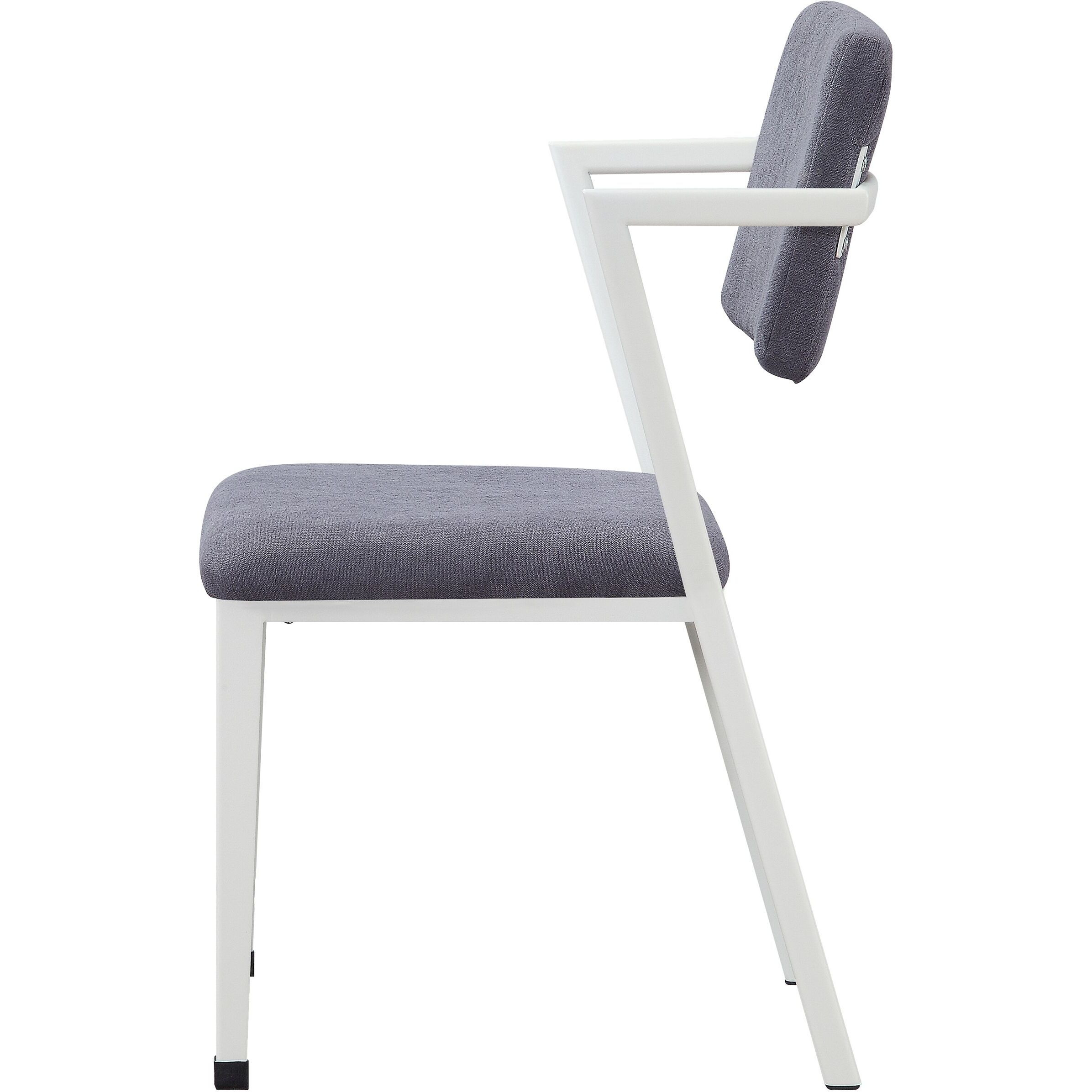 Grey And White Open Back Upholstered Office Chair