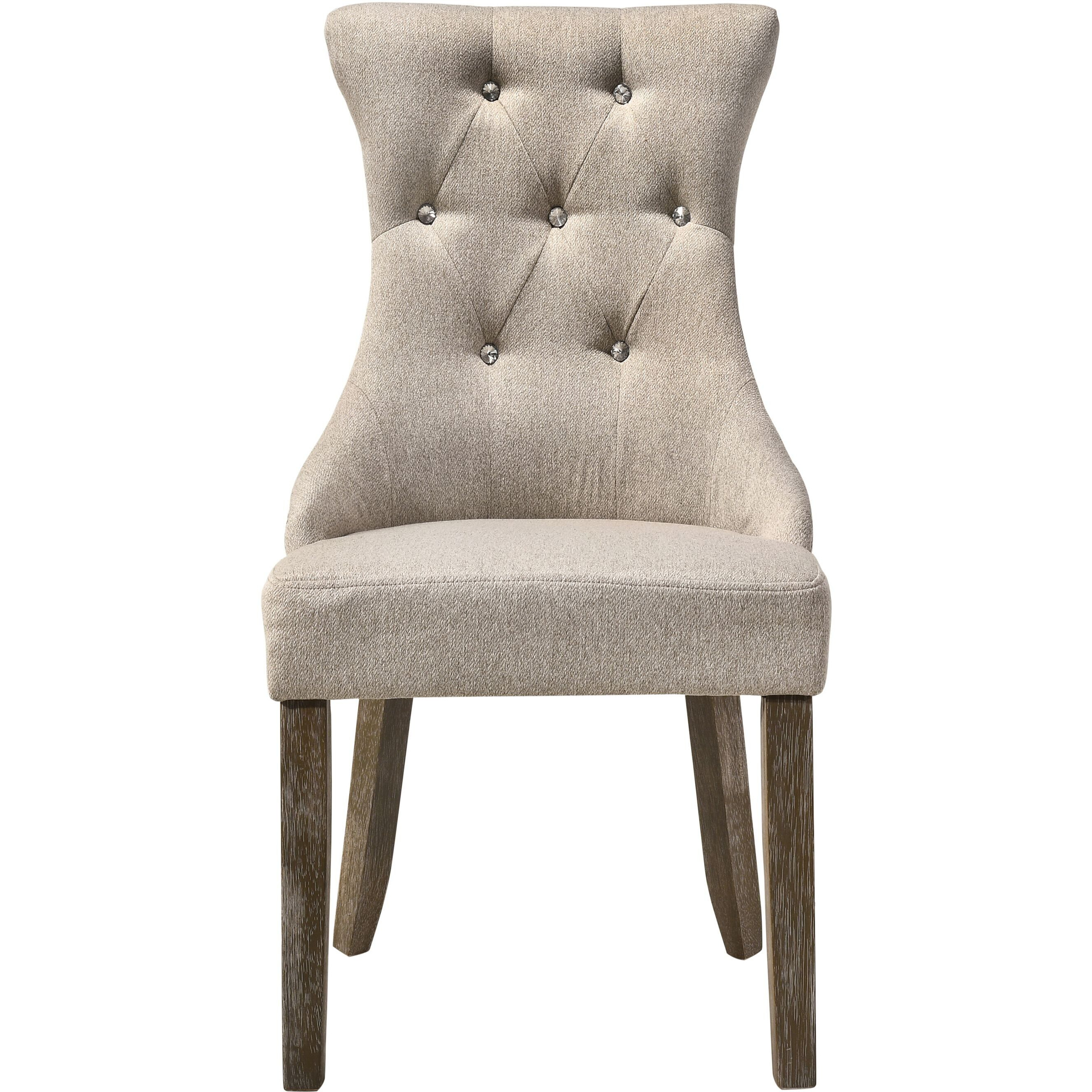 Beige And Reclaimed Grey Tufted Back Side Chairs (Set Of 2)