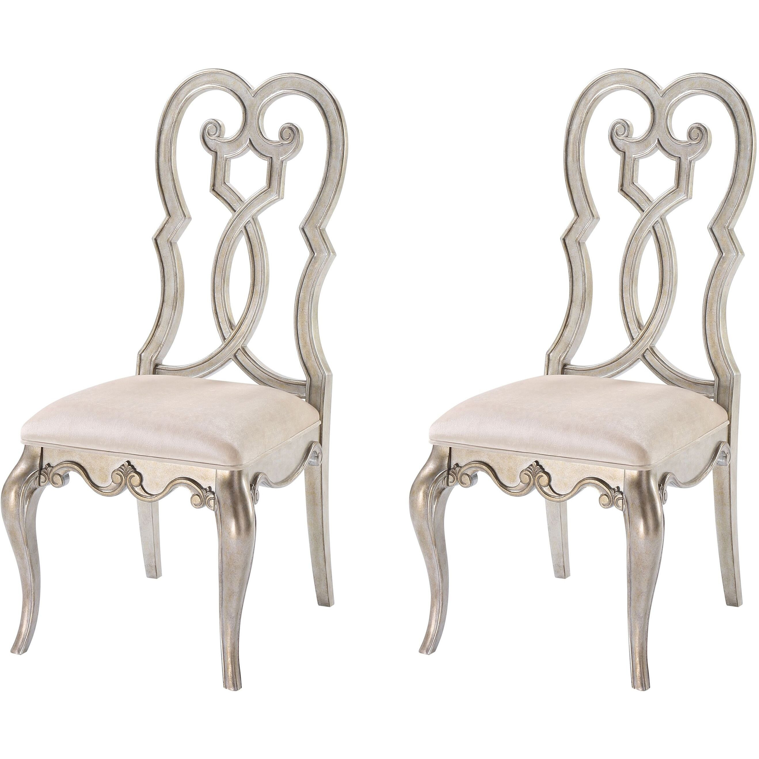 Ivory And Antique Champagne Side Chairs (Set Of 2)