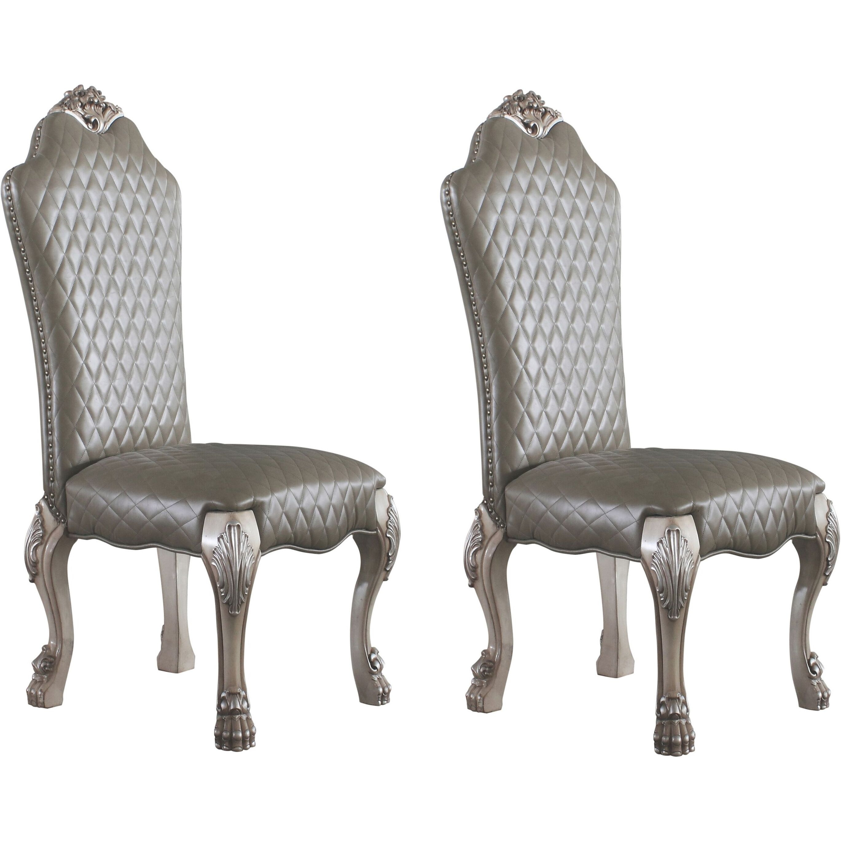 Grey And Vintage Bone White Side Chairs (Set Of 2)