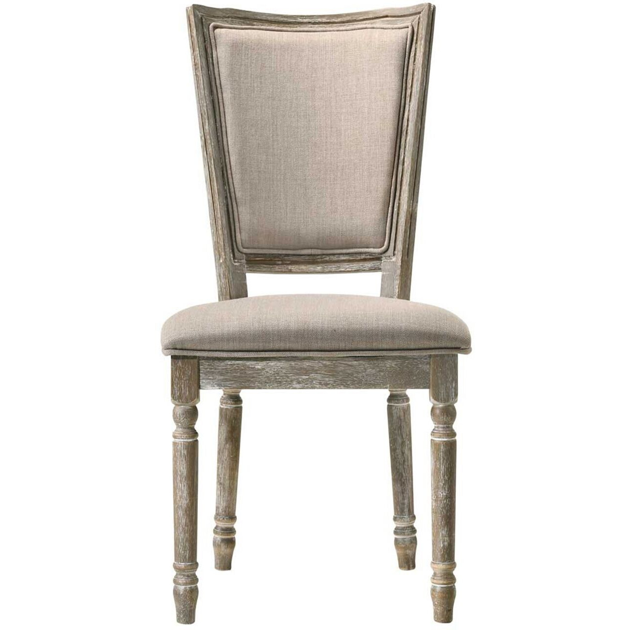 Beige And Reclaimed Grey Padded Seat Side Chairs (Set Of 2)