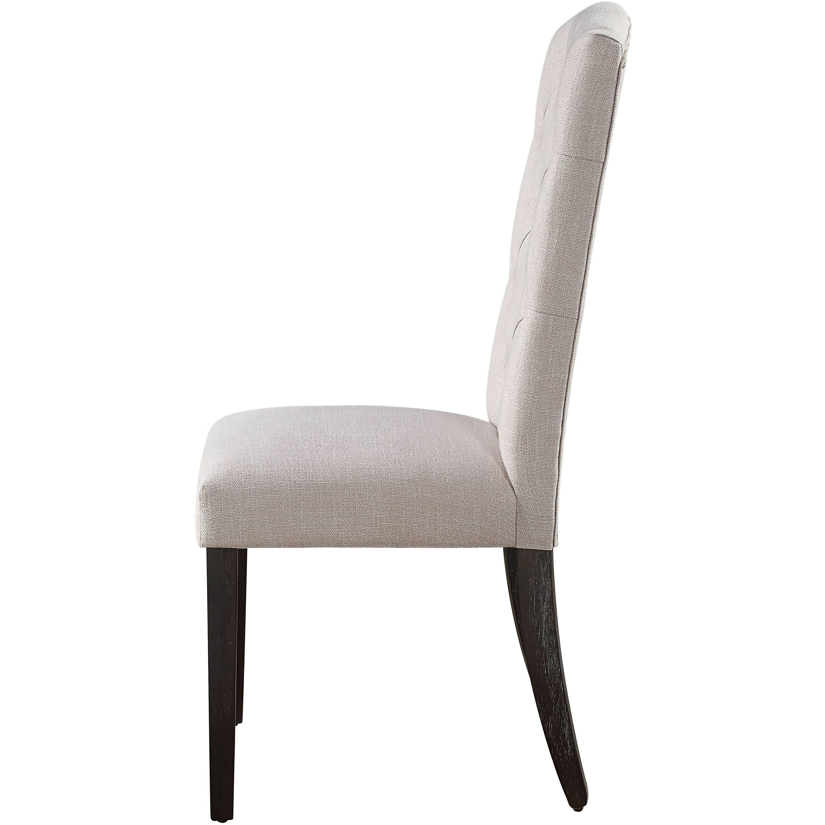 Beige And Weathered Espresso Tufted Back Side Chairs (Set Of 2)