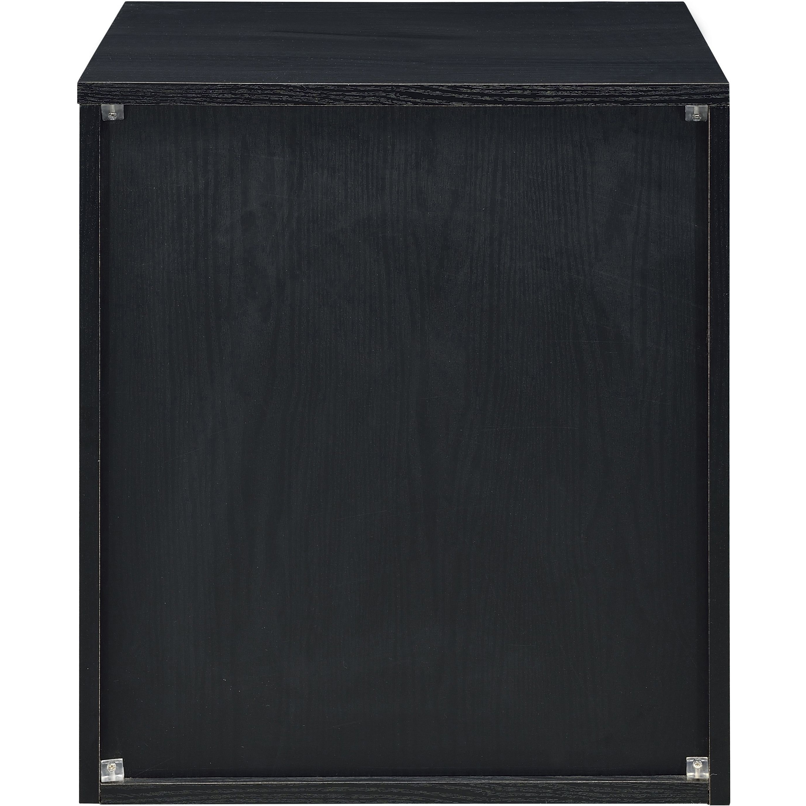 Black And Silver 2-Drawer Nightstand