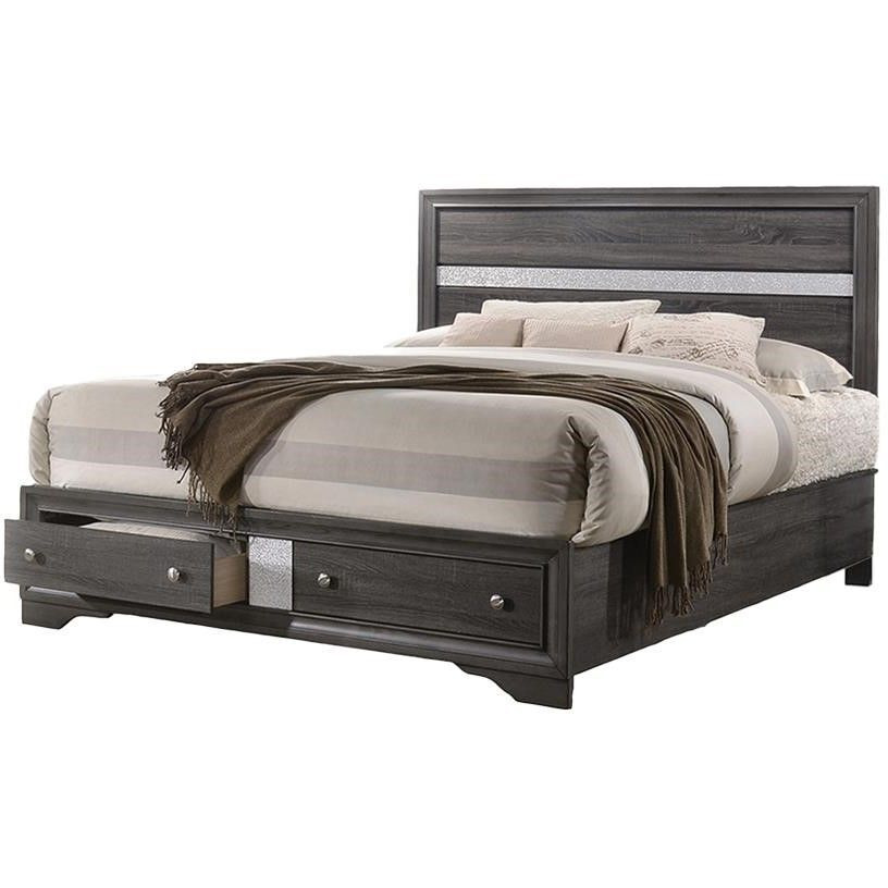 Traditional Style Full Size Storage Bed Made With Wood In Gray