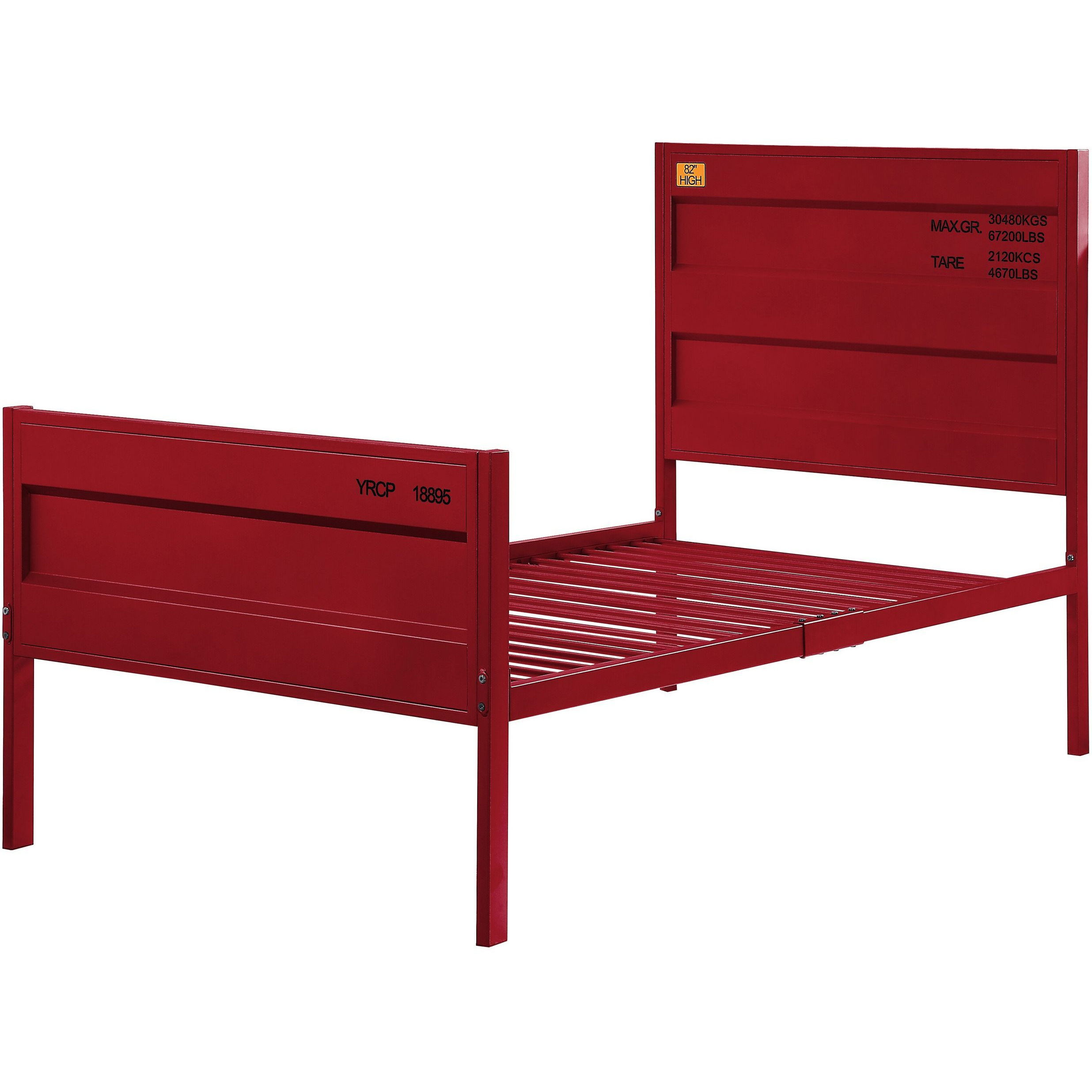 Red Twin Platform Bed