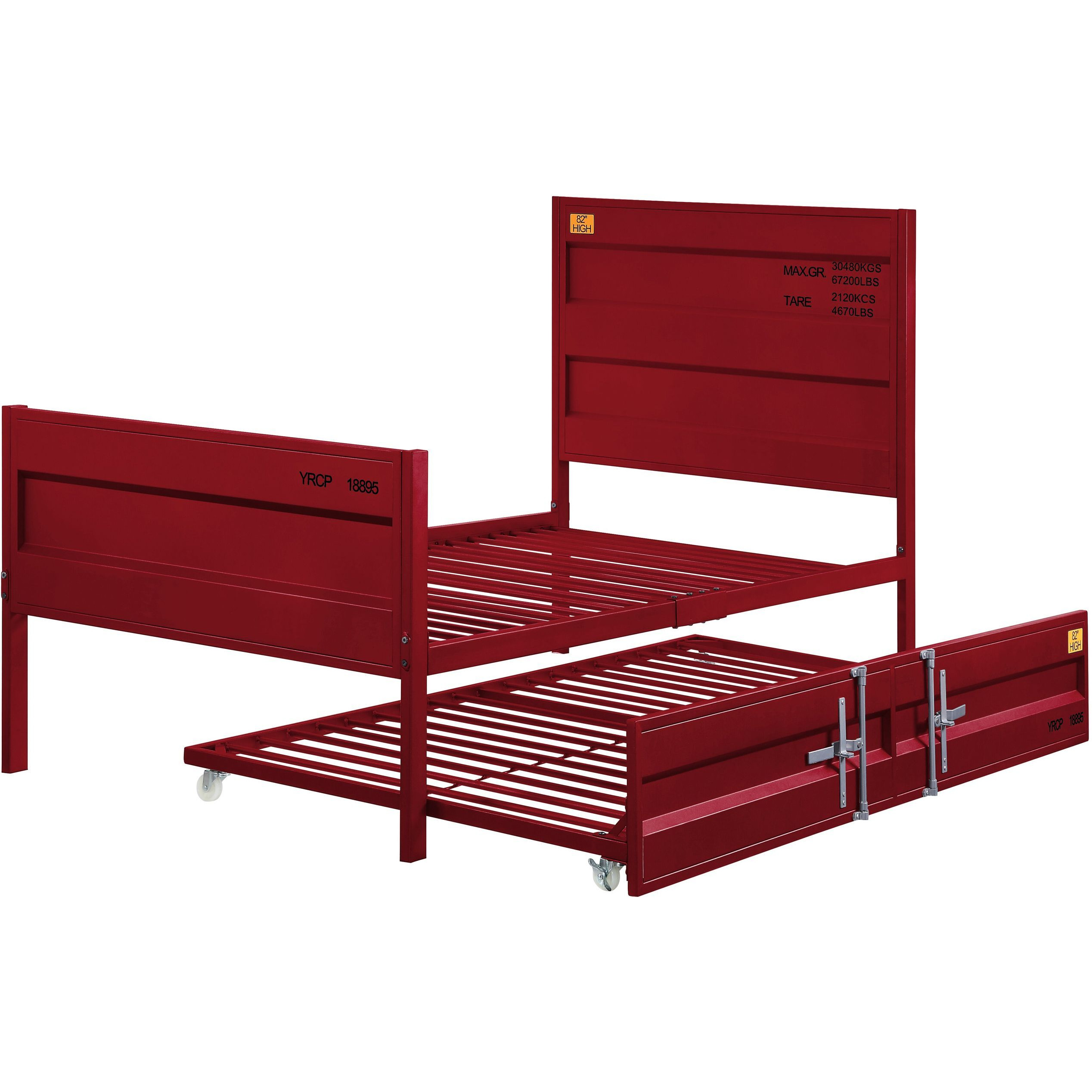 Red Twin Platform Bed