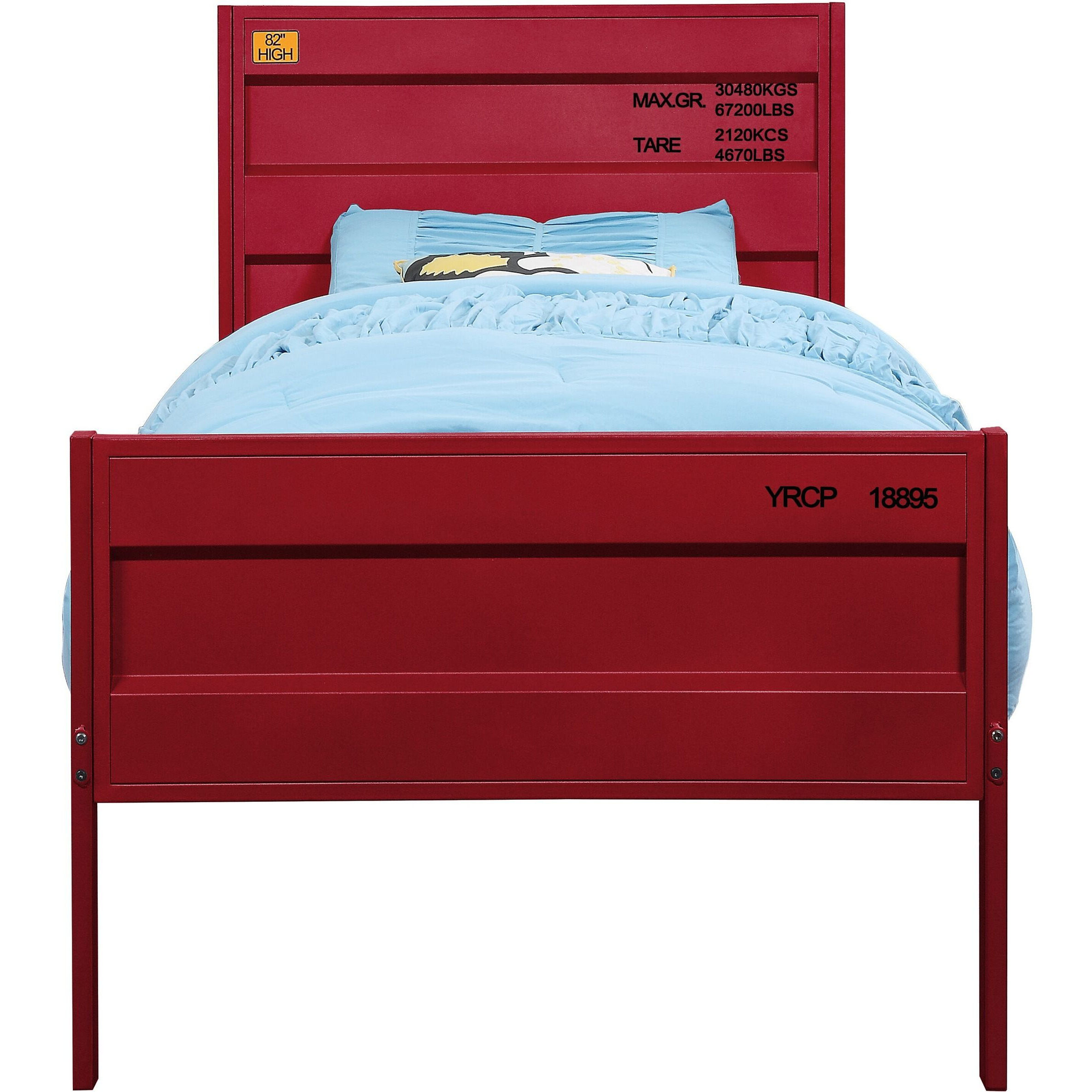 Red Twin Platform Bed