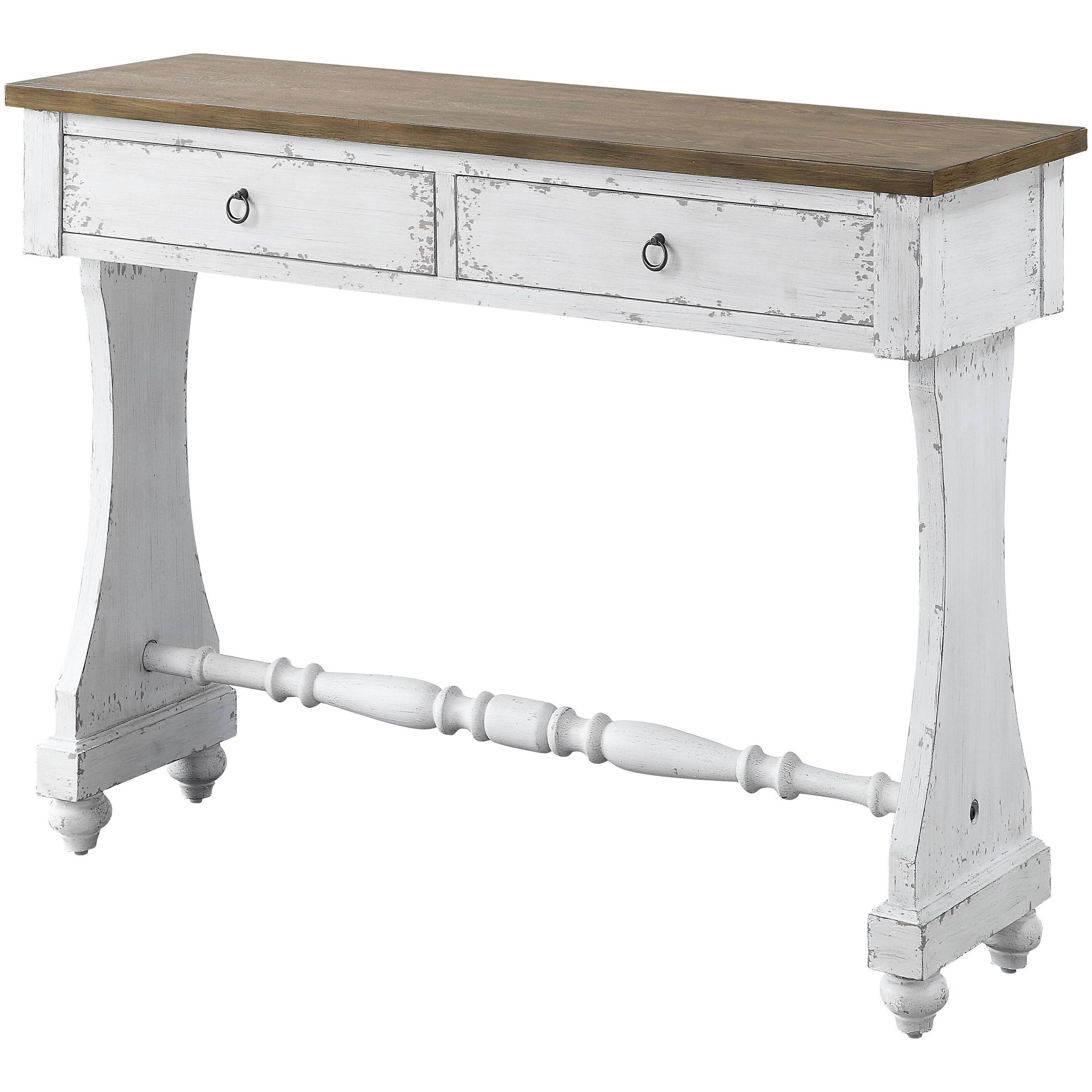 Antique White 2-Drawer Console Table