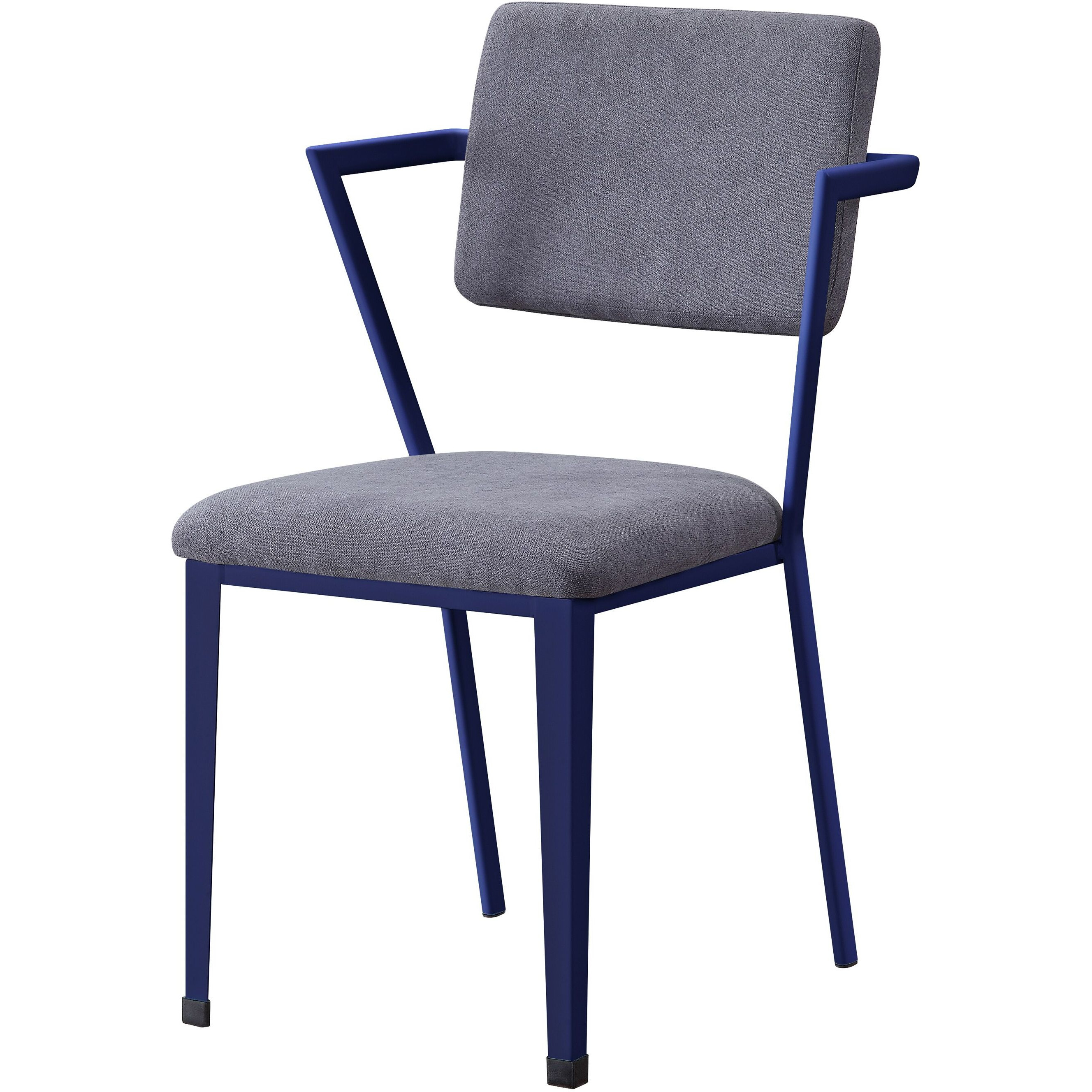 Grey And Blue Open Back Upholstered Office Chair