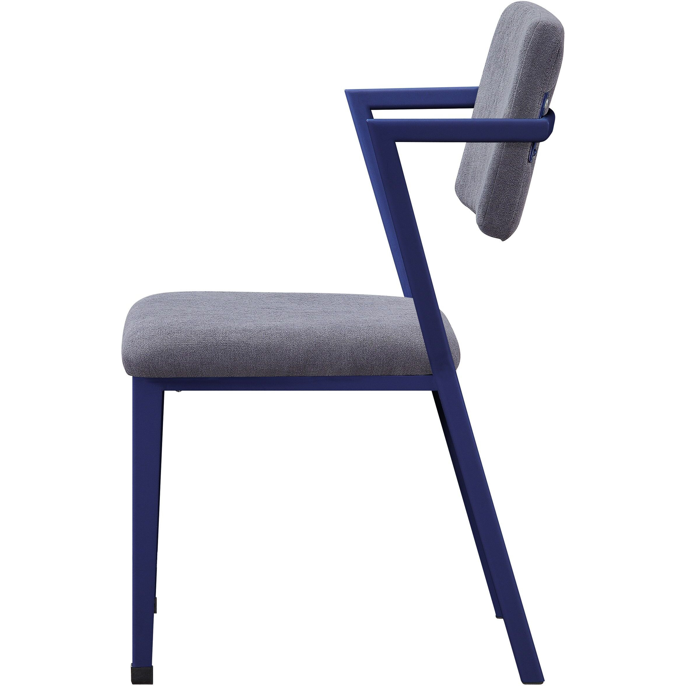 Grey And Blue Open Back Upholstered Office Chair