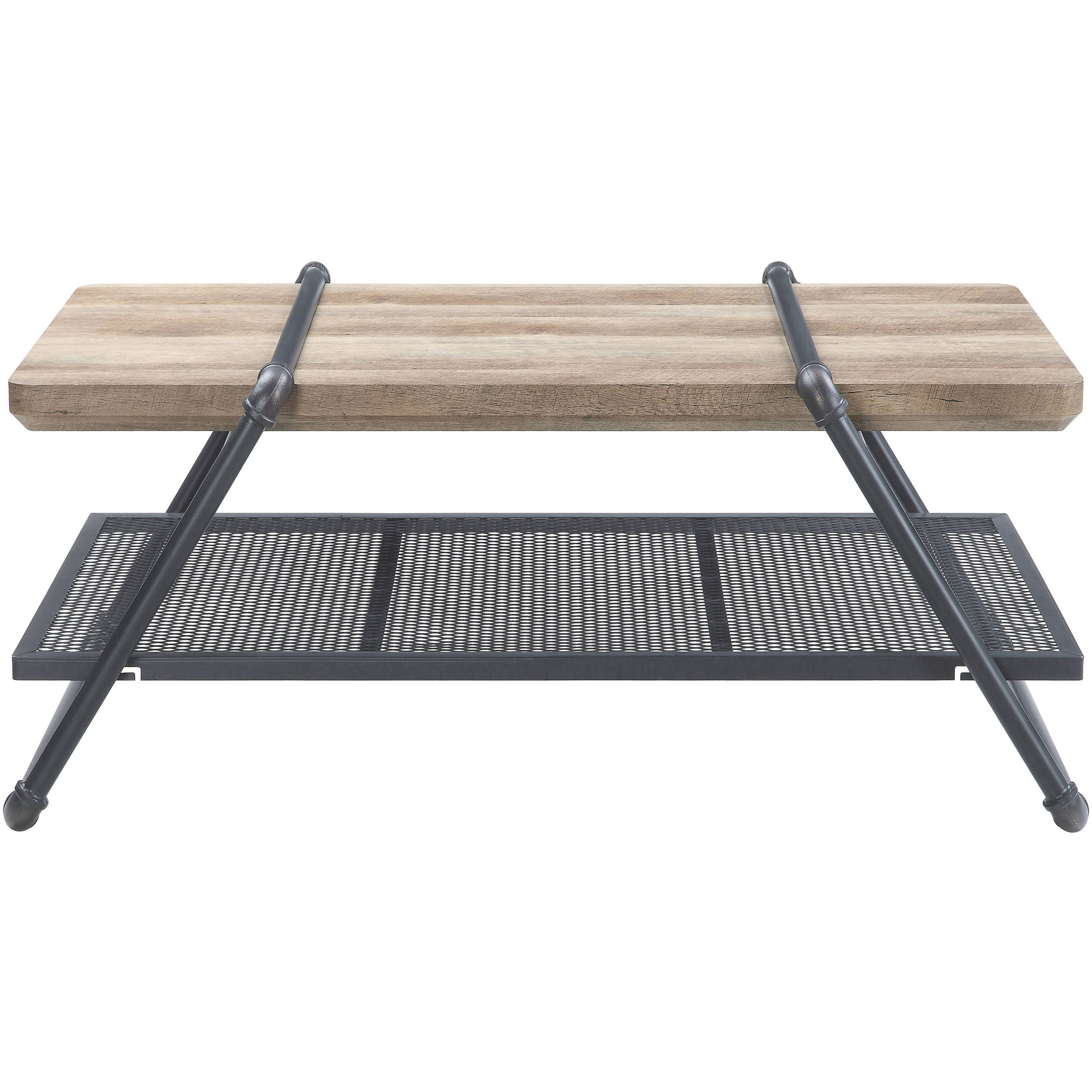 Oak And Sandy Grey 1-Shelf Coffee Table