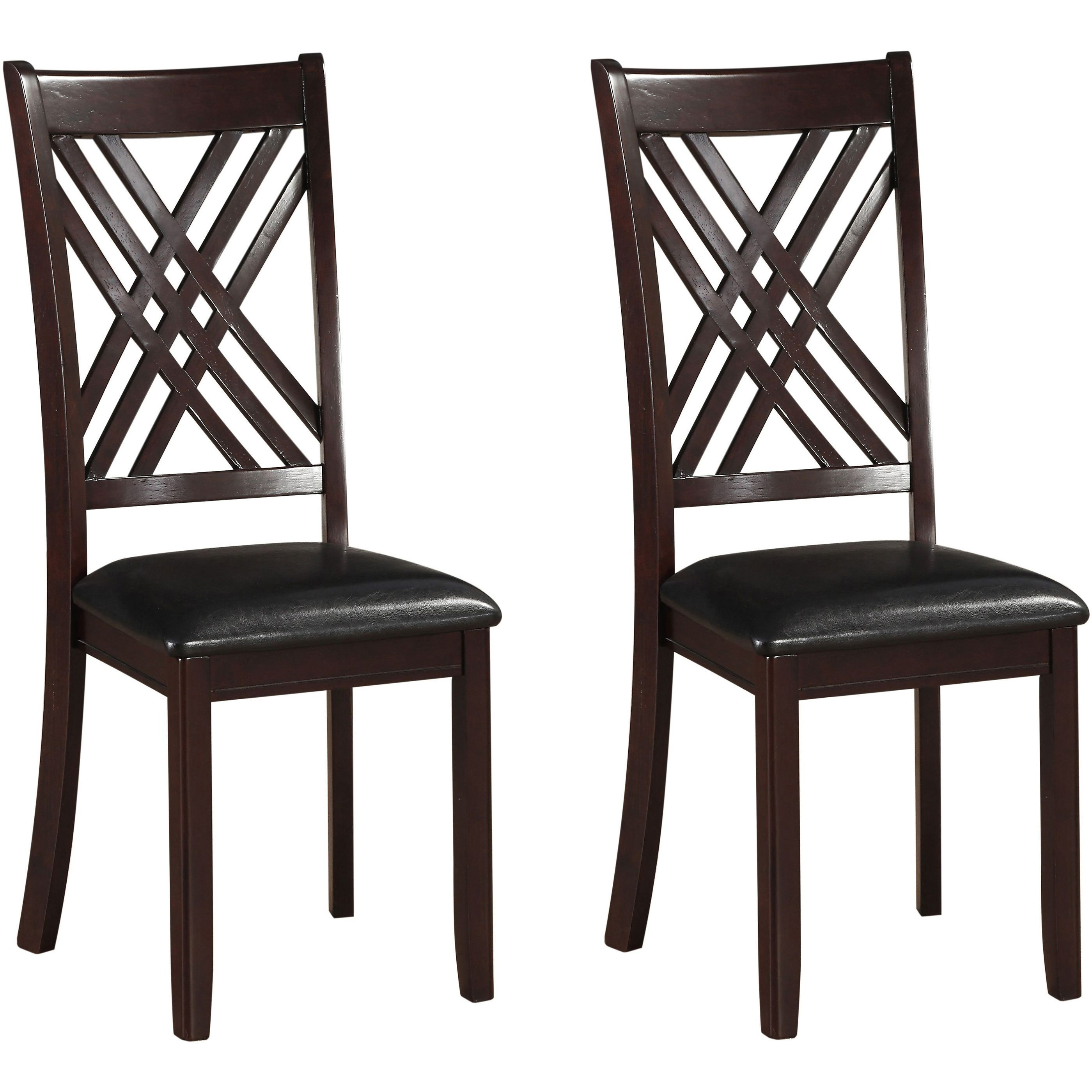 Black And Espresso Cross Back Side Chairs (Set Of 2)