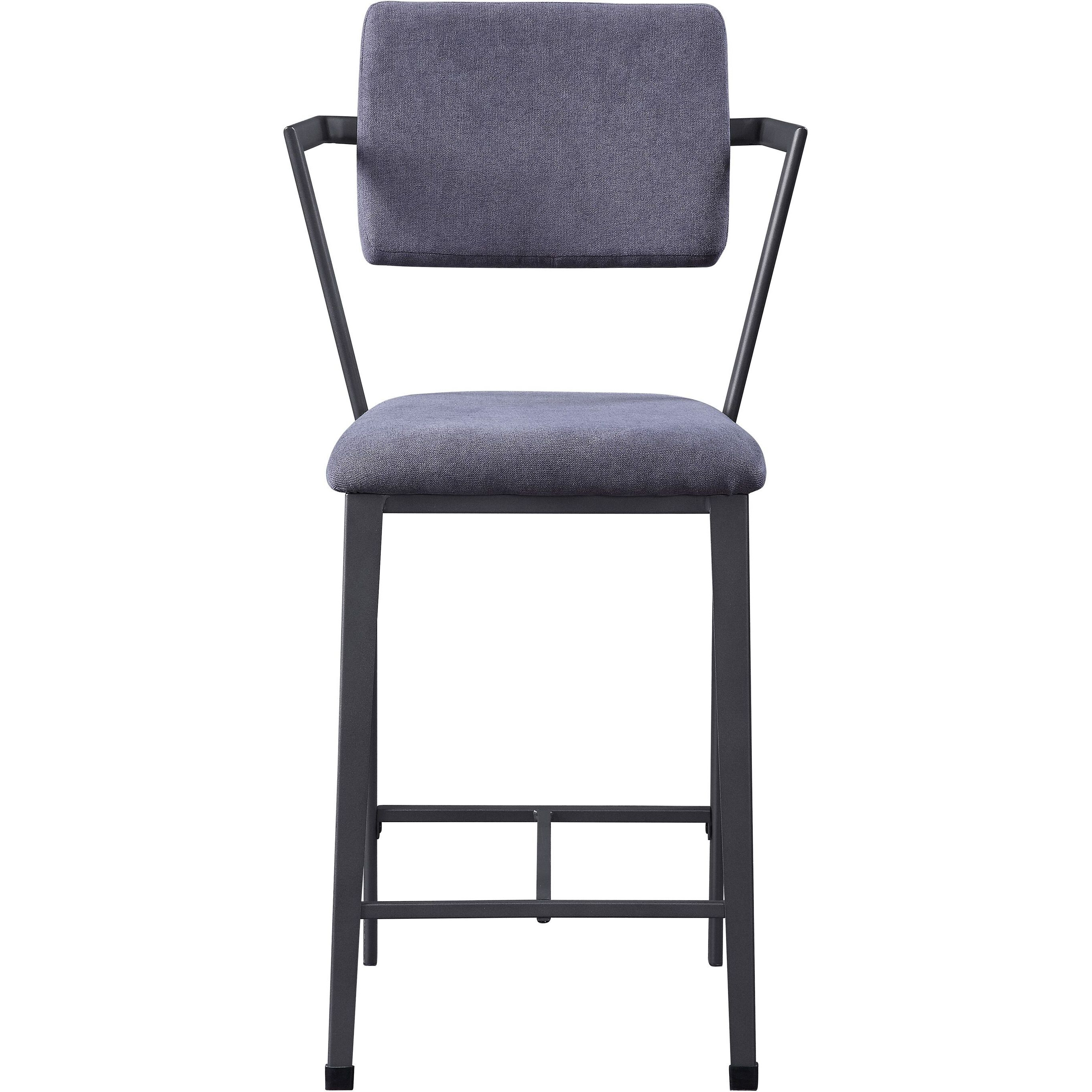 Grey And Gunmetal Open Back Counter Height Chairs (Set Of 2)