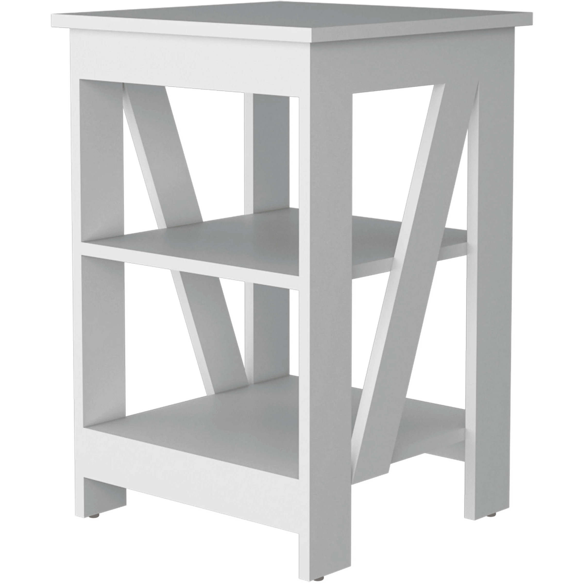 White Table With 2 Shelves