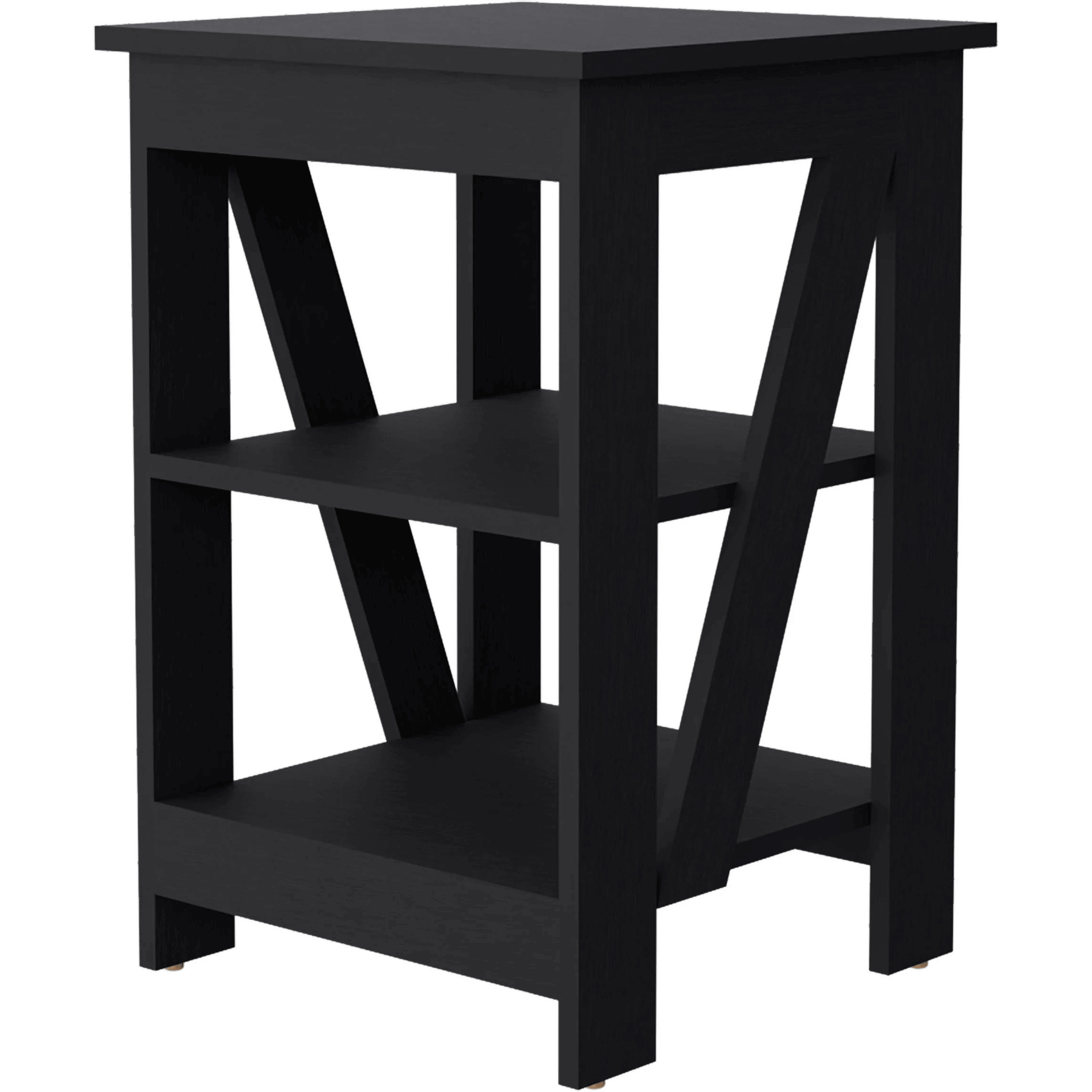 Black Table With 2 Shelves