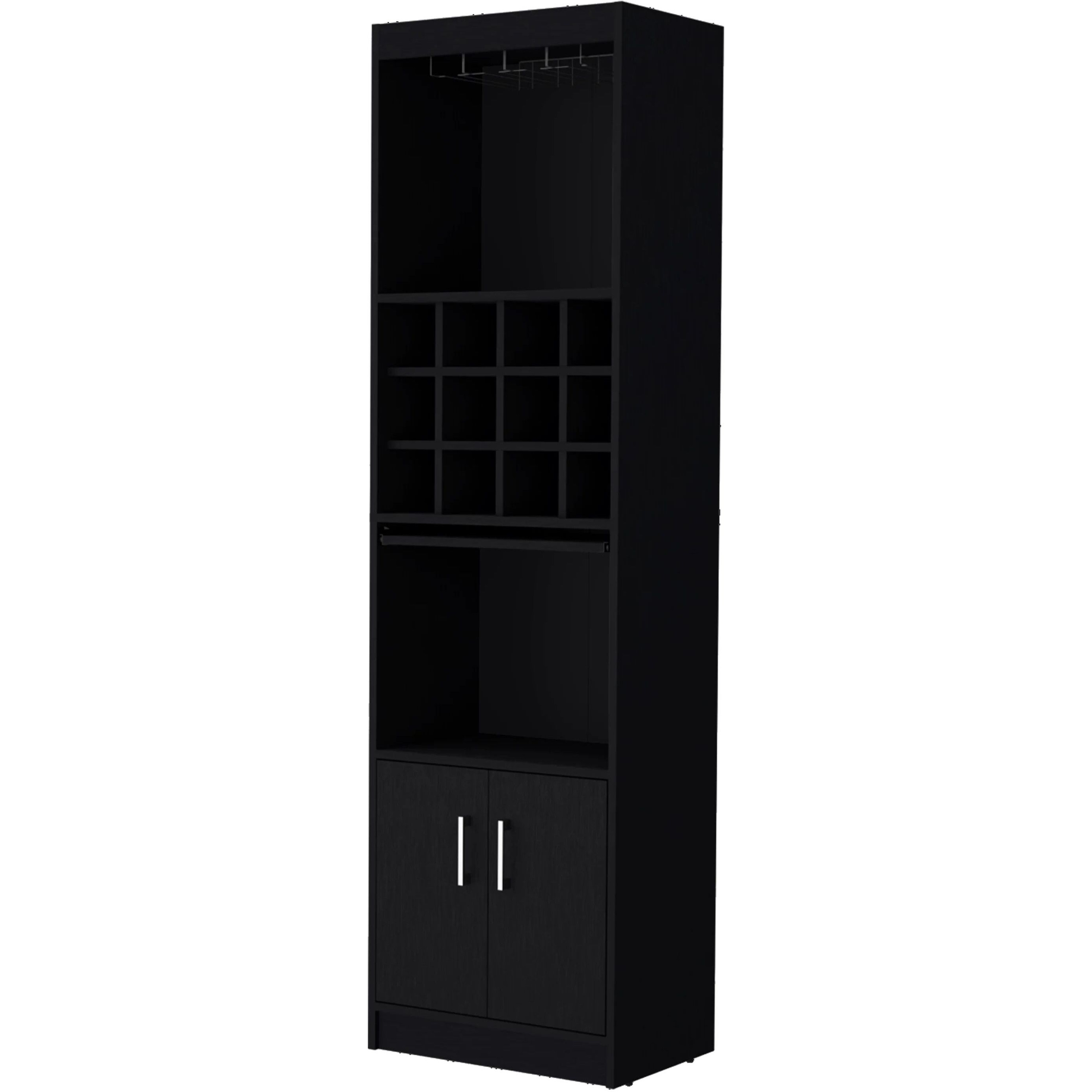 Black Bar Cabinet With Wine Storage