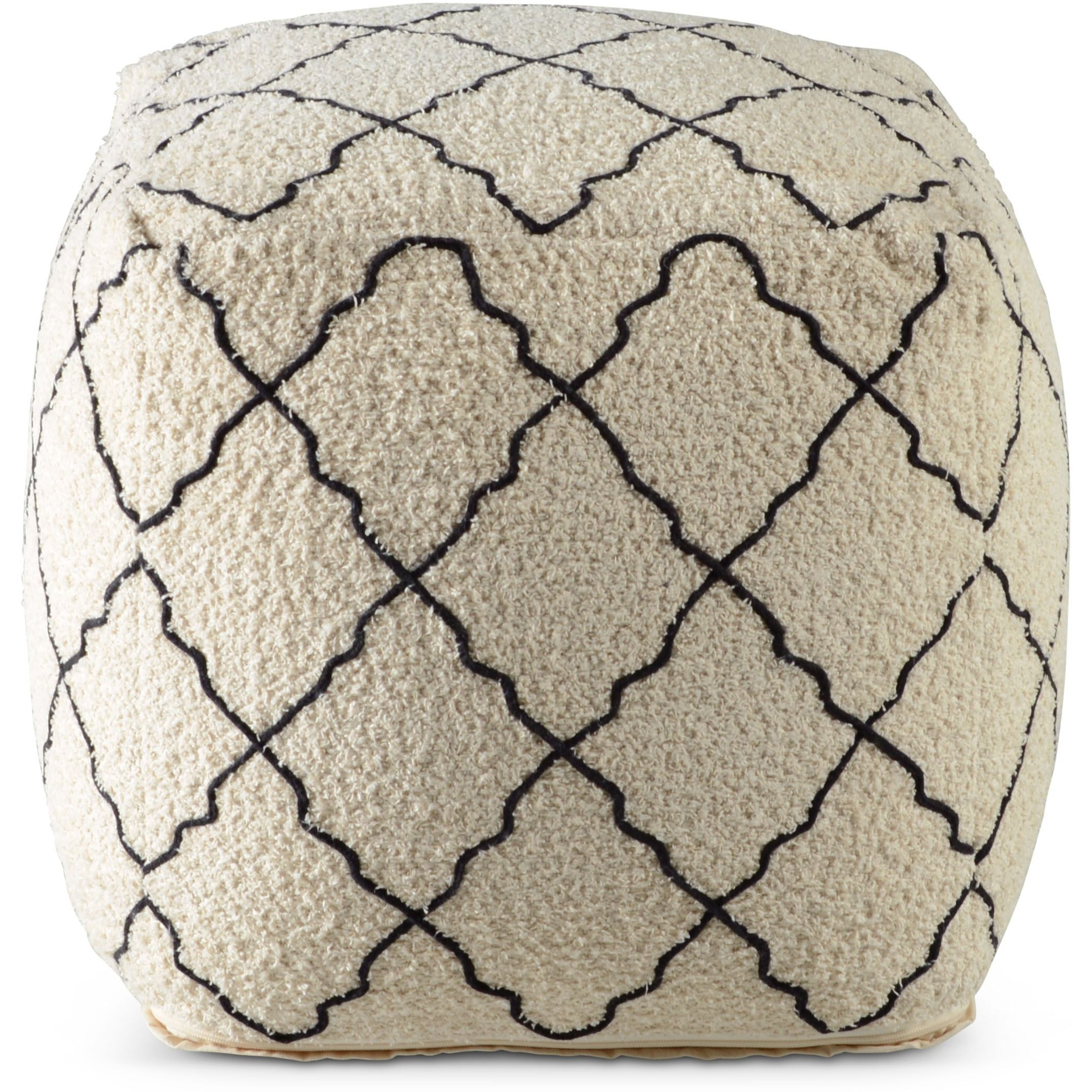 Lattice - Square Pouf - Beige