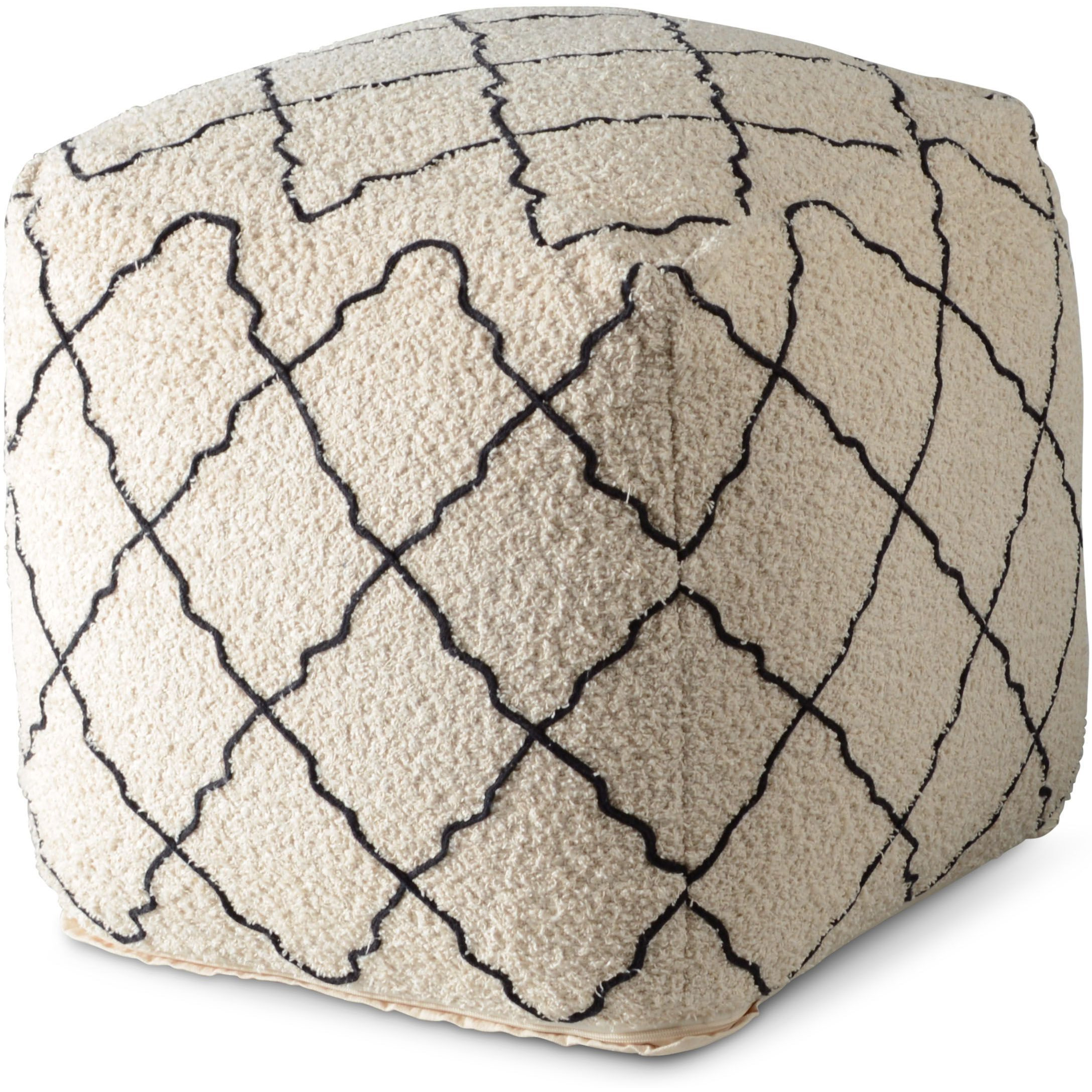 Lattice - Square Pouf - Beige