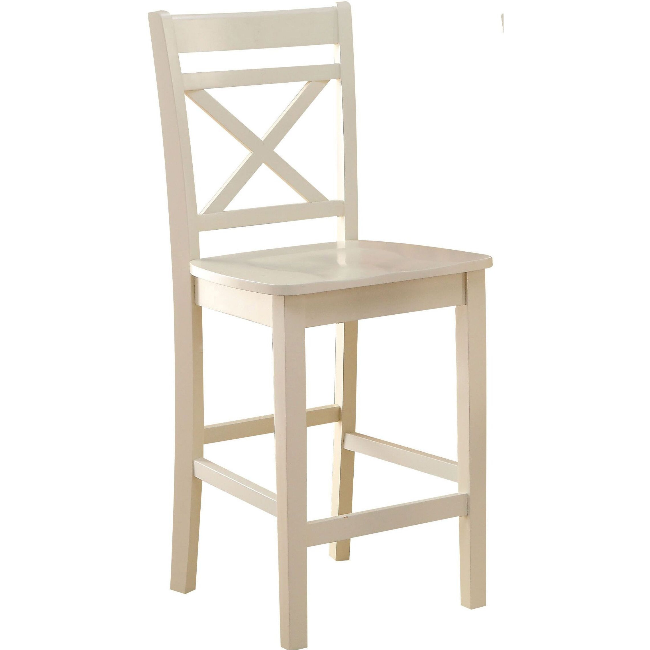 Cream Cross Back Counter Height Chairs (Set Of 2)