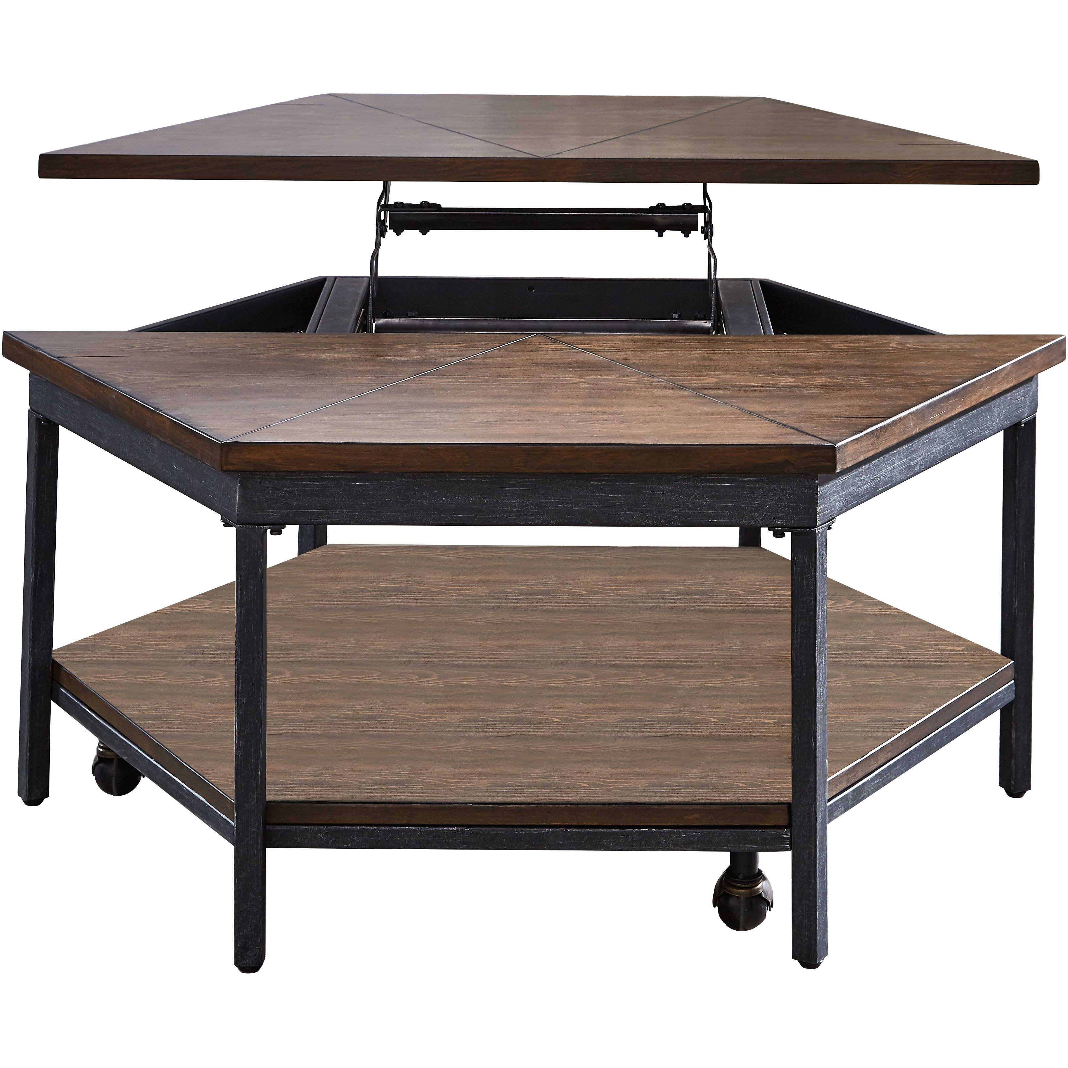 Ultimo - Hexagon Lift Top Cocktail Table - Brown