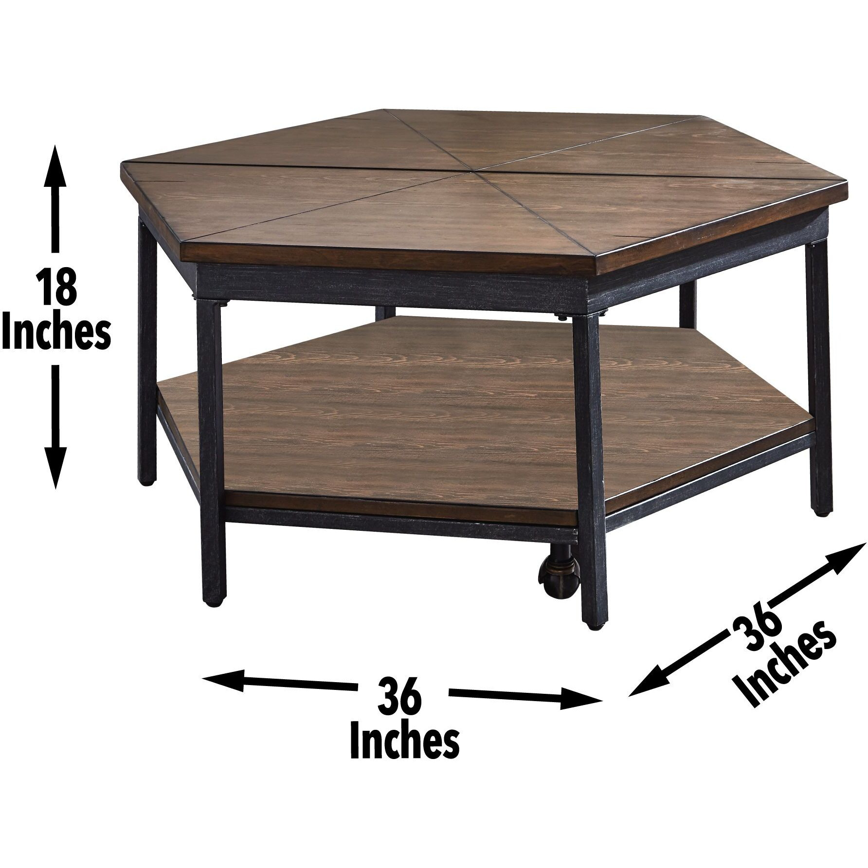 Ultimo - Hexagon Lift Top Cocktail Table - Brown