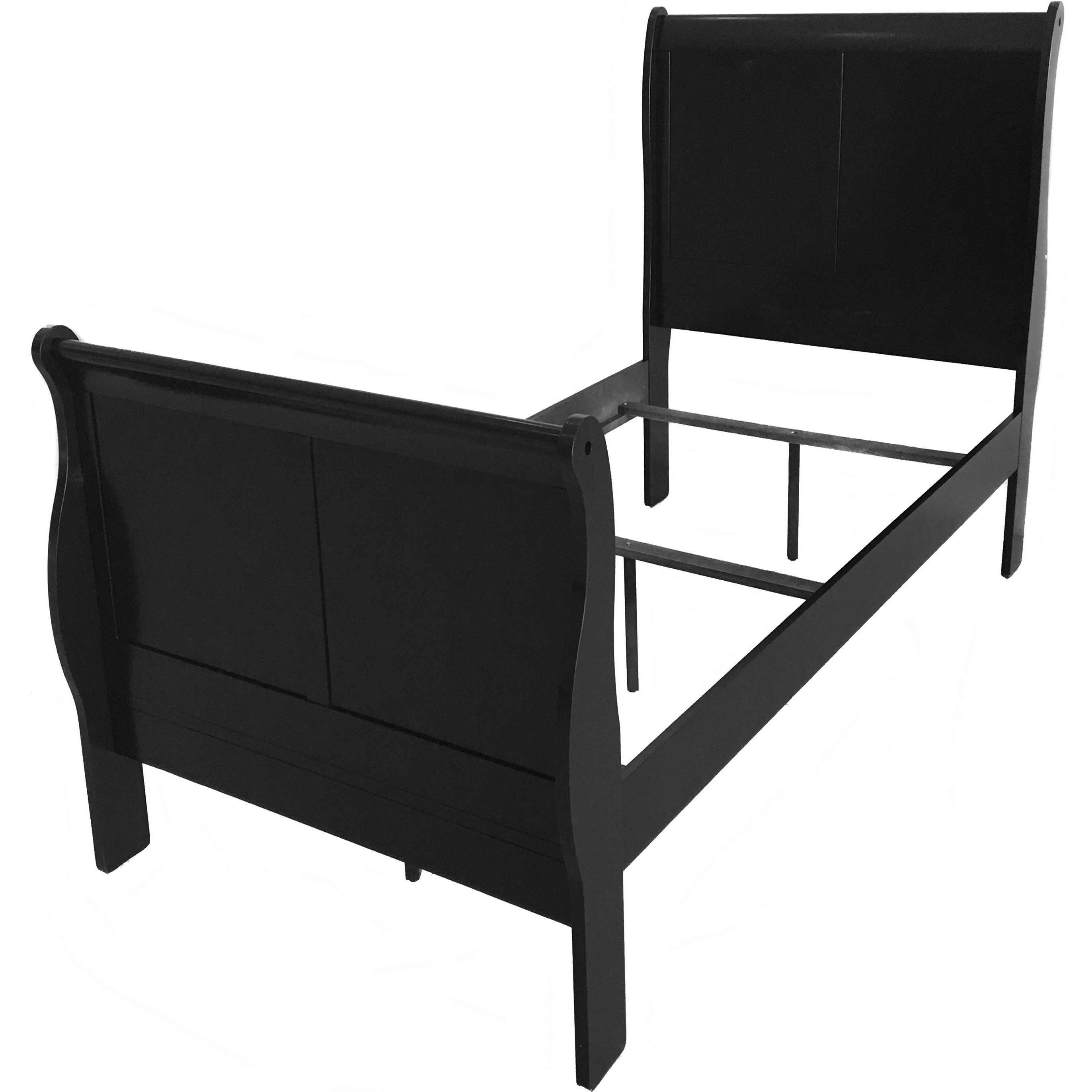 Black Twin Sleigh Bed