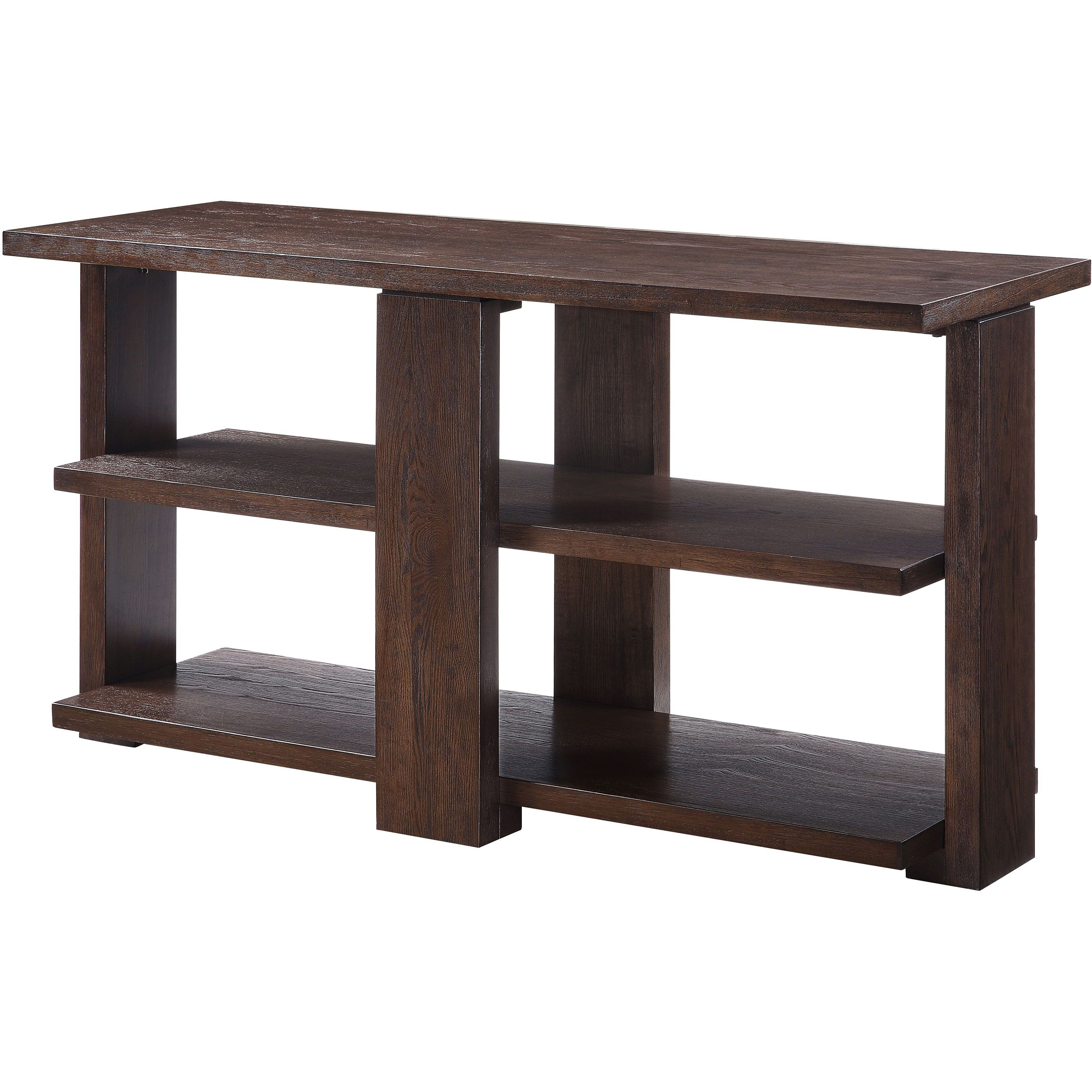 Walnut Sofa Table With 2-Shelf