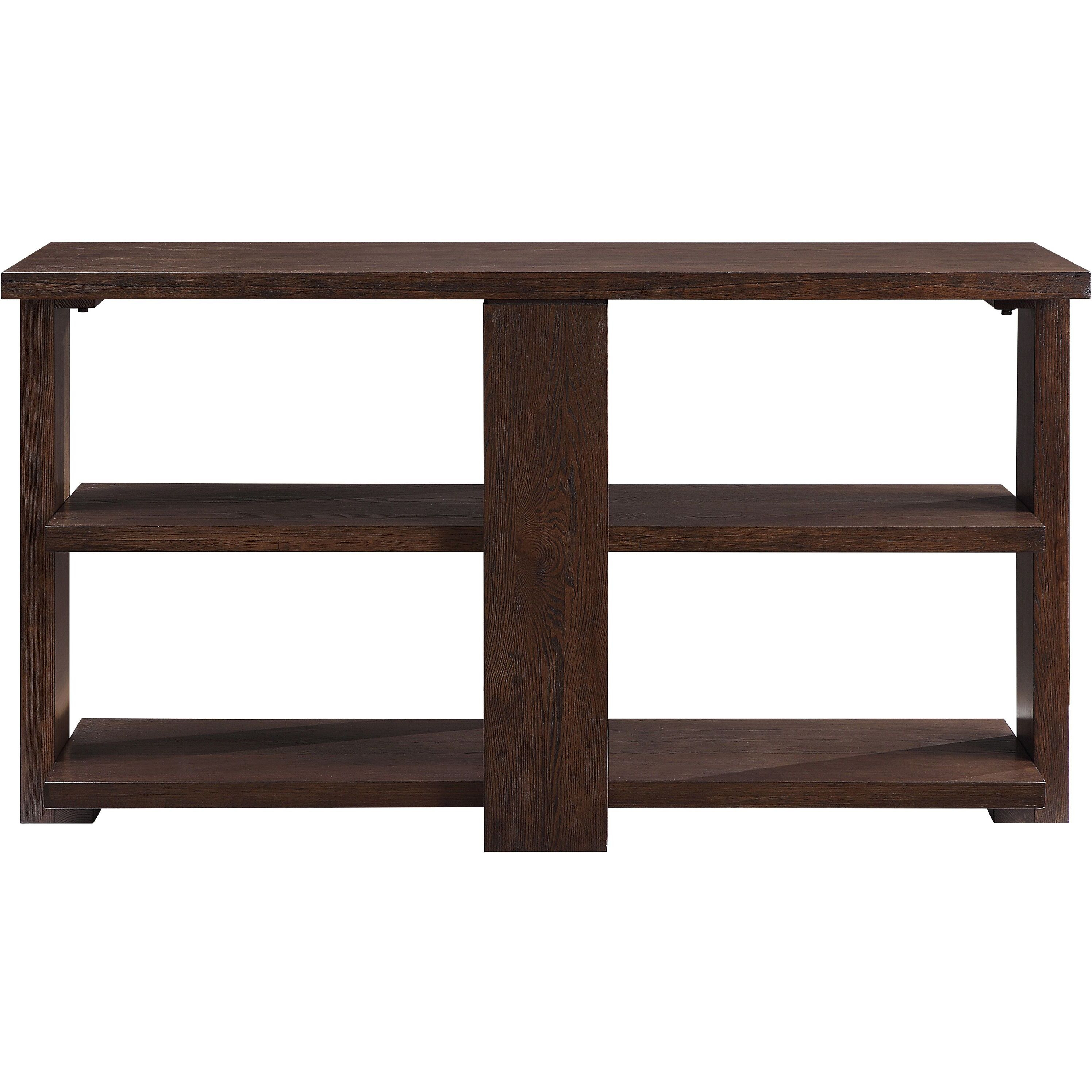 Walnut Sofa Table With 2-Shelf