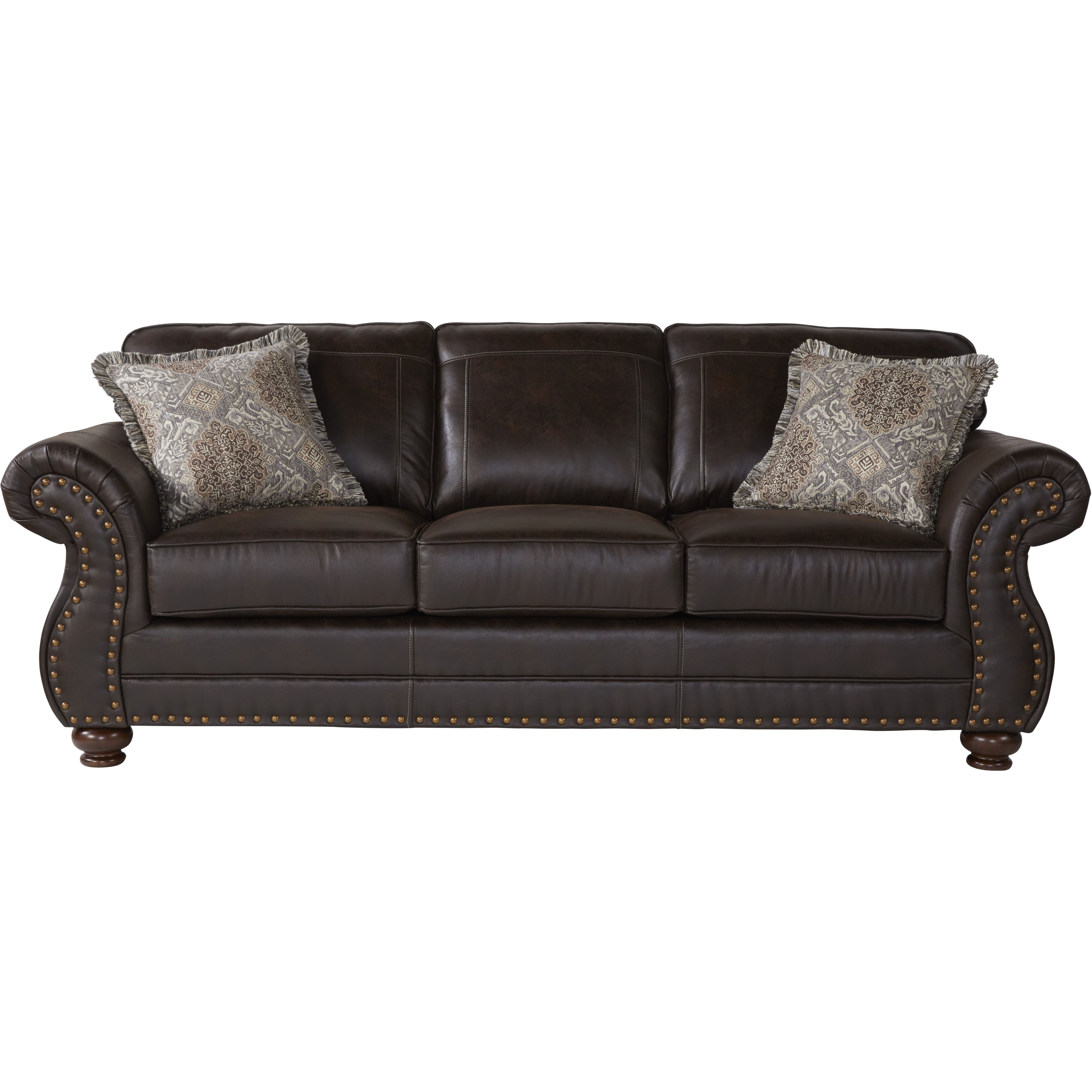 Leinster Faux Leather Upholstered Nailhead Sofa  Loveseat  And Chair Set