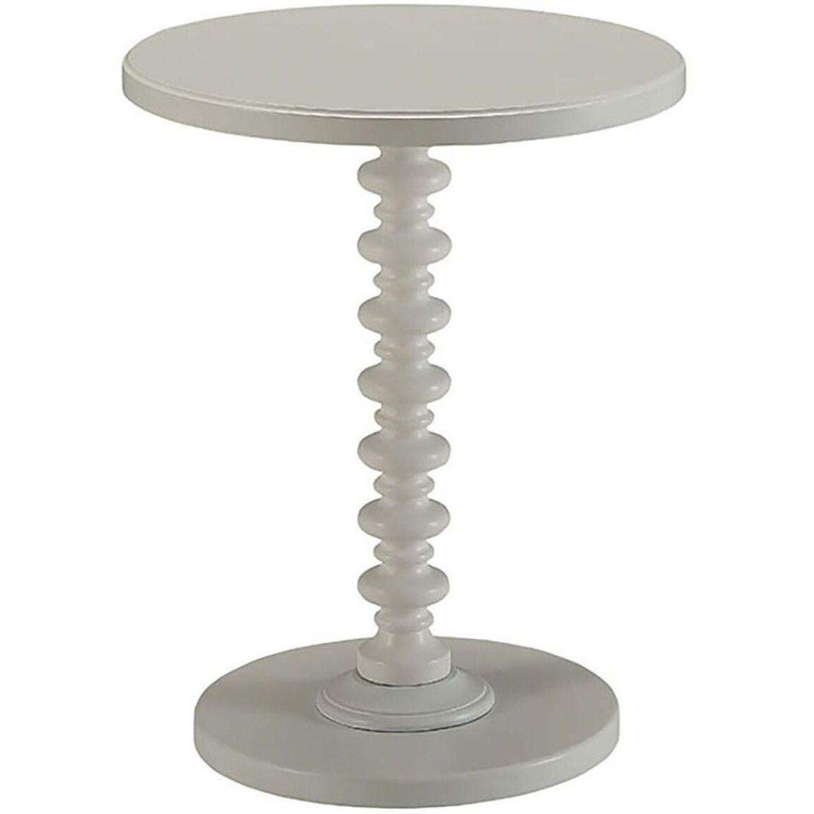 White Round Wooden Side Table