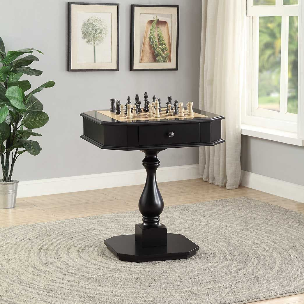 Black Game Table With 2 Drawer