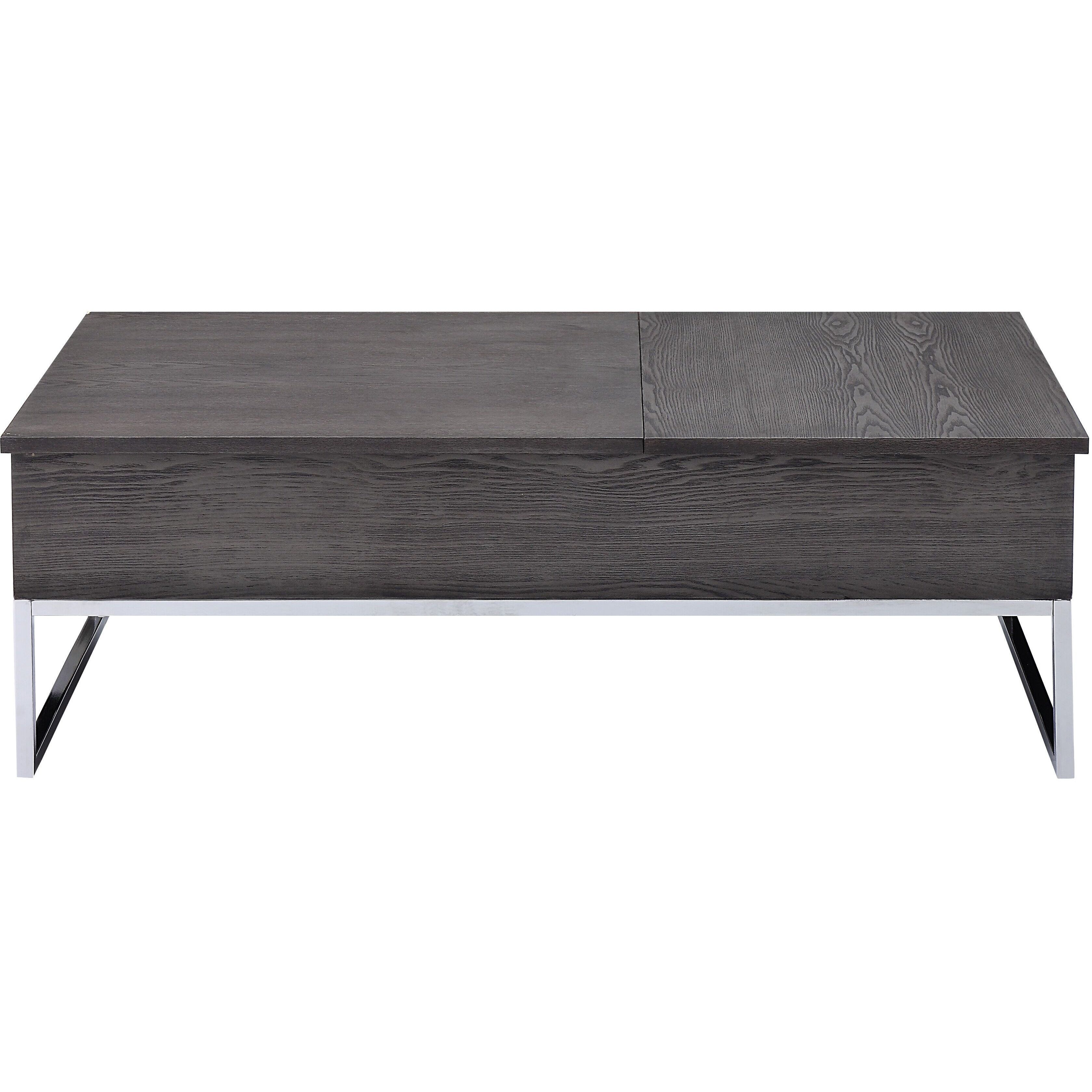 Grey Oak And Chrome Coffee Table With Lift Top