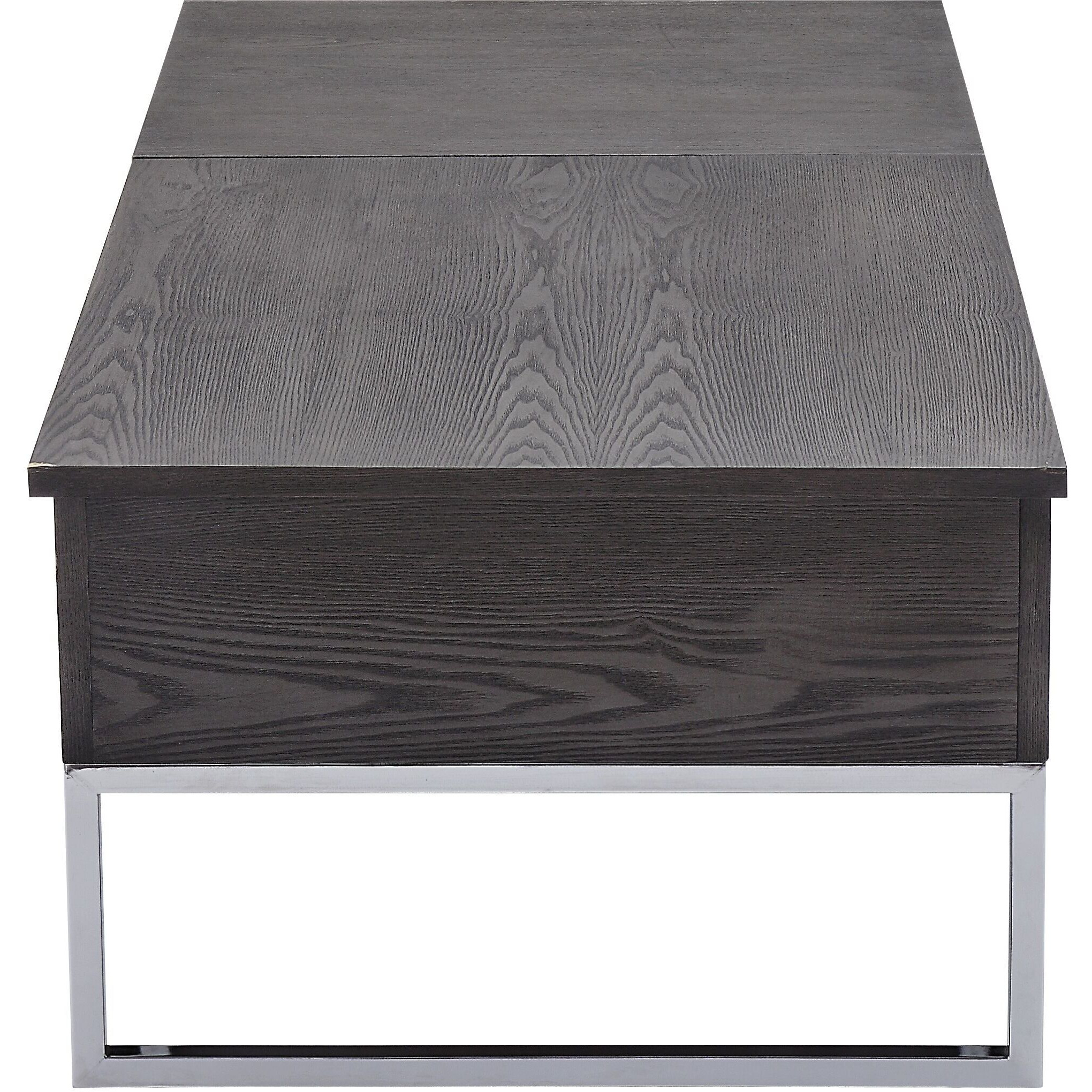 Grey Oak And Chrome Coffee Table With Lift Top