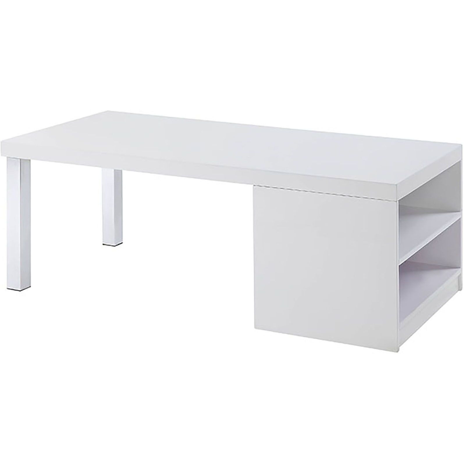 White High Gloss And Chrome Coffee Table