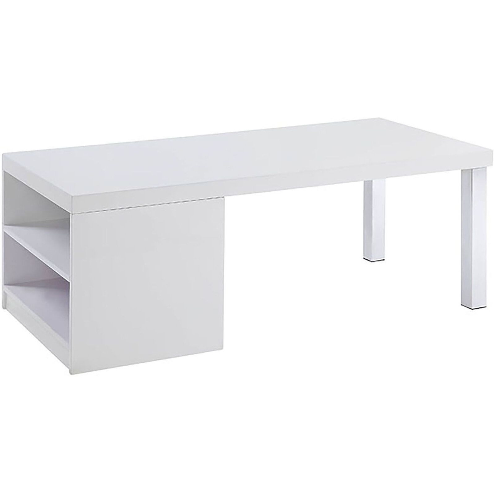 White High Gloss And Chrome Coffee Table