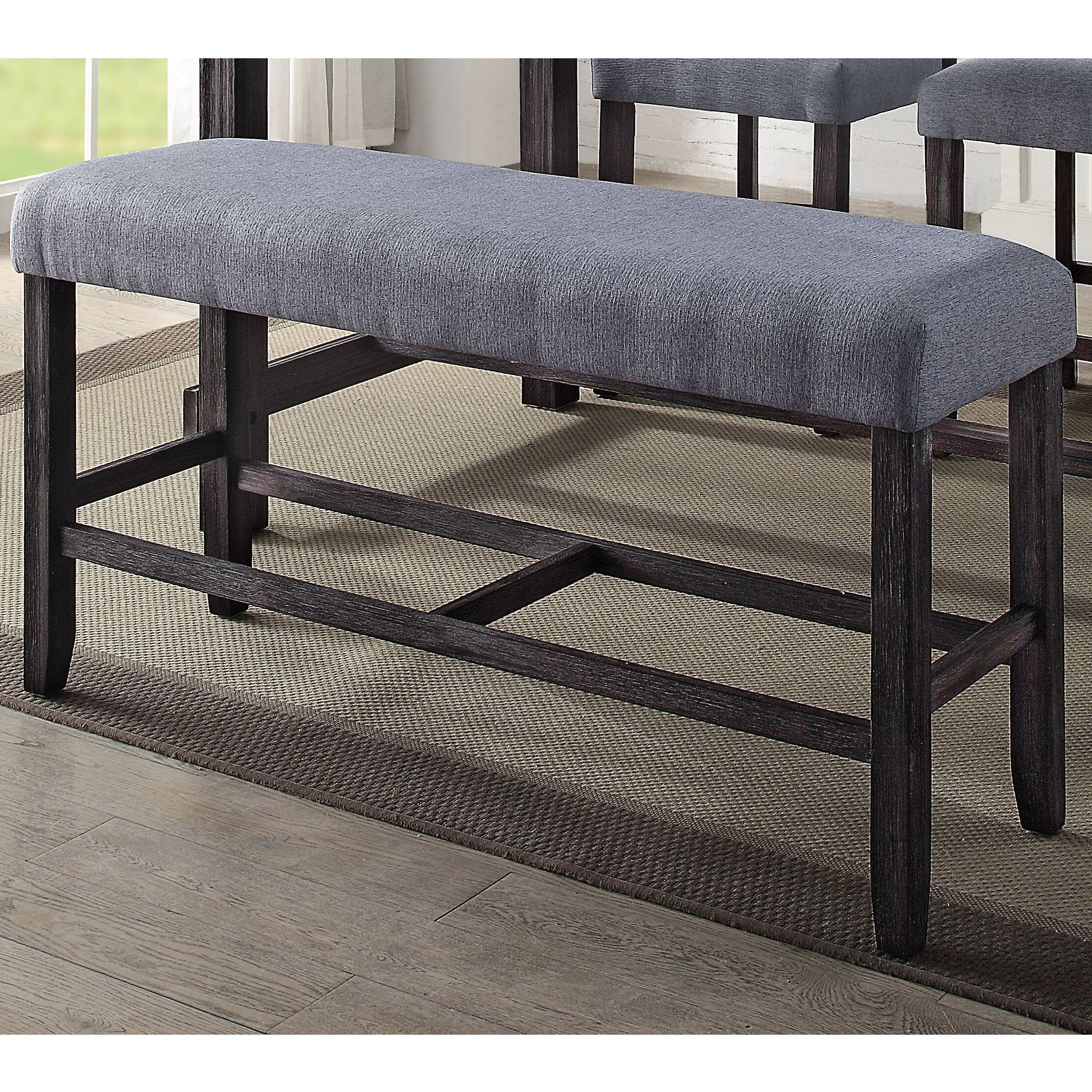 Grey And Weathered Espresso Counter Height Bench