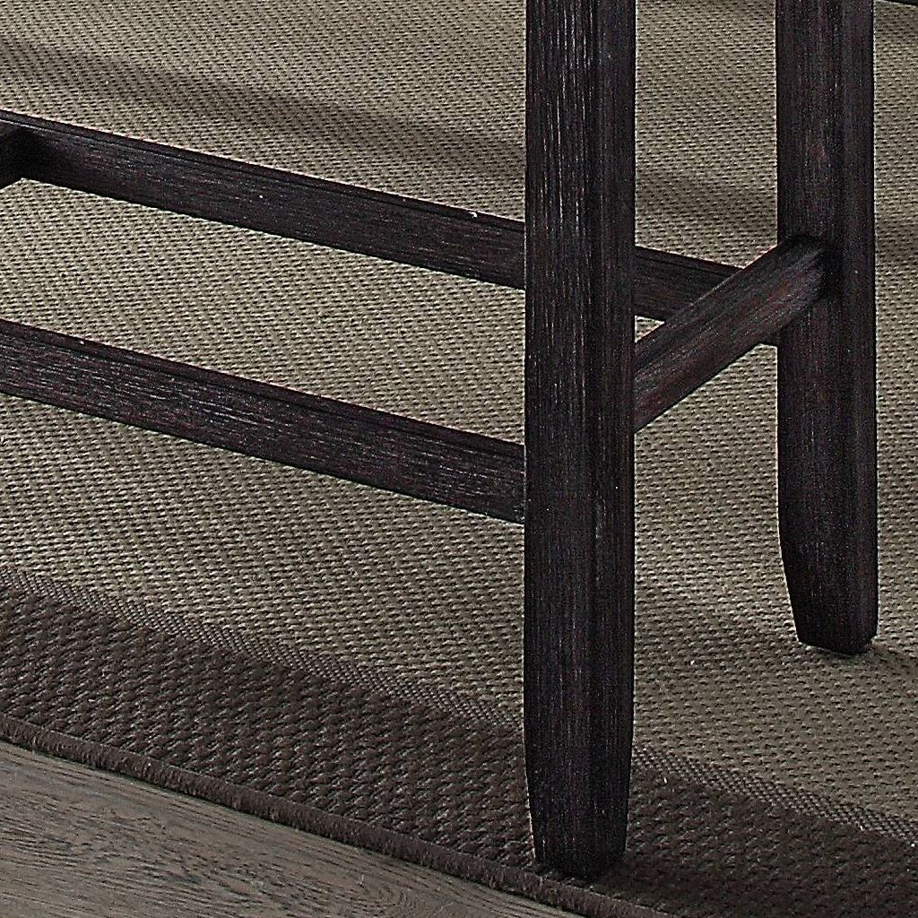 Grey And Weathered Espresso Counter Height Bench