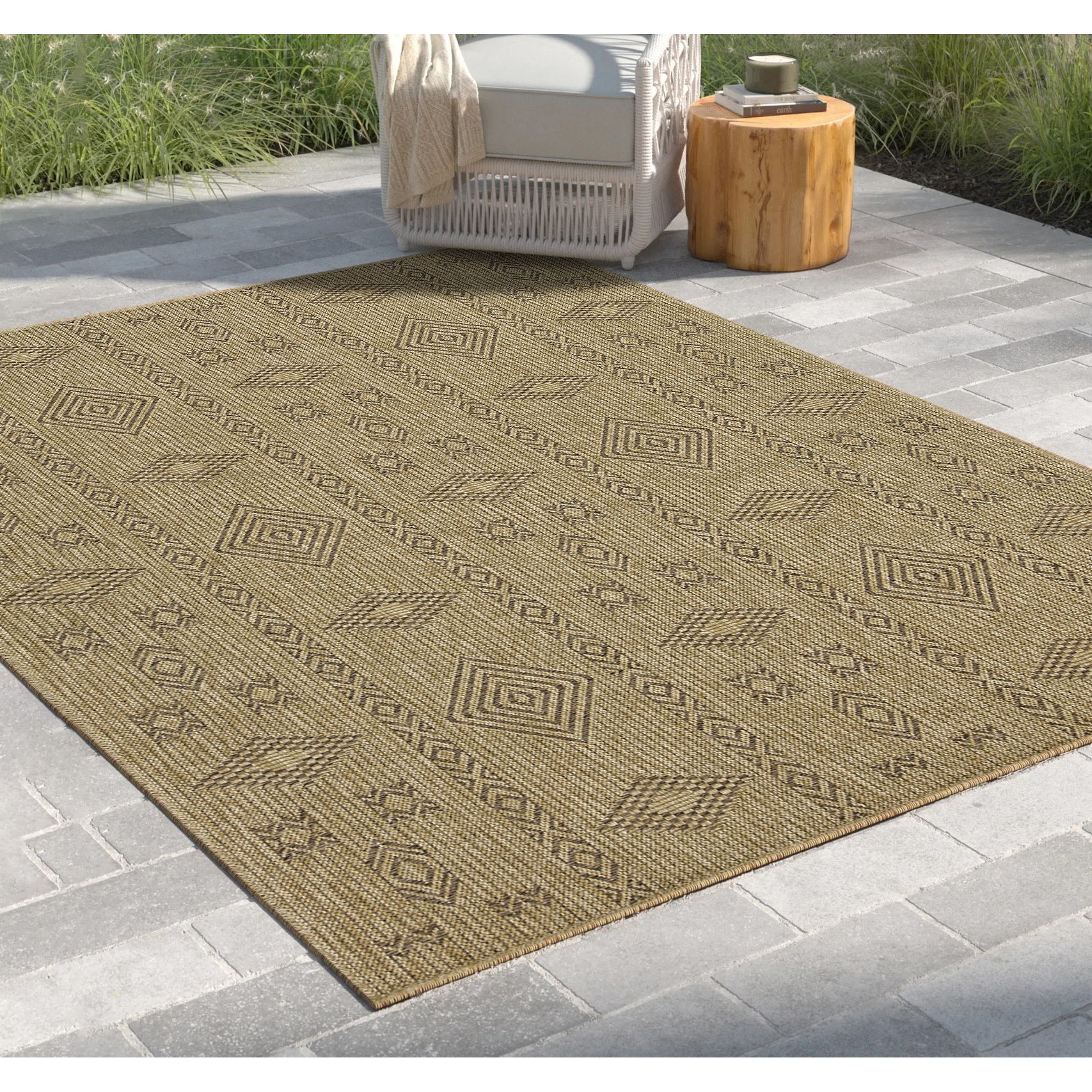 Earth Gc_Ntl1002 Jute/Mocha 7 Ft. 10 In. X 10 Ft. 3 In. Indoor/Outdoor Area Rug