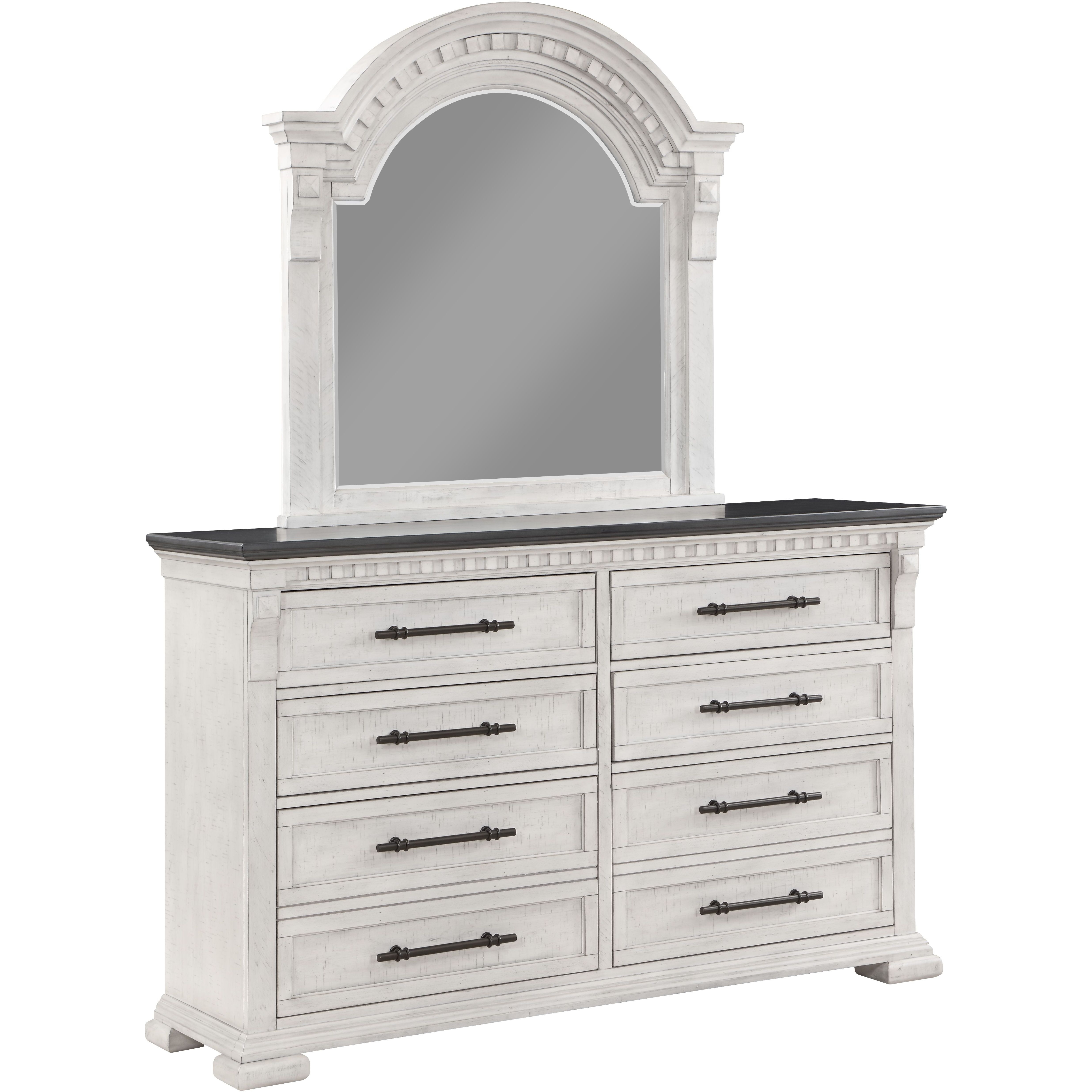 Transitional Style 8- Drawer Dresser Made With Wood In Antique White