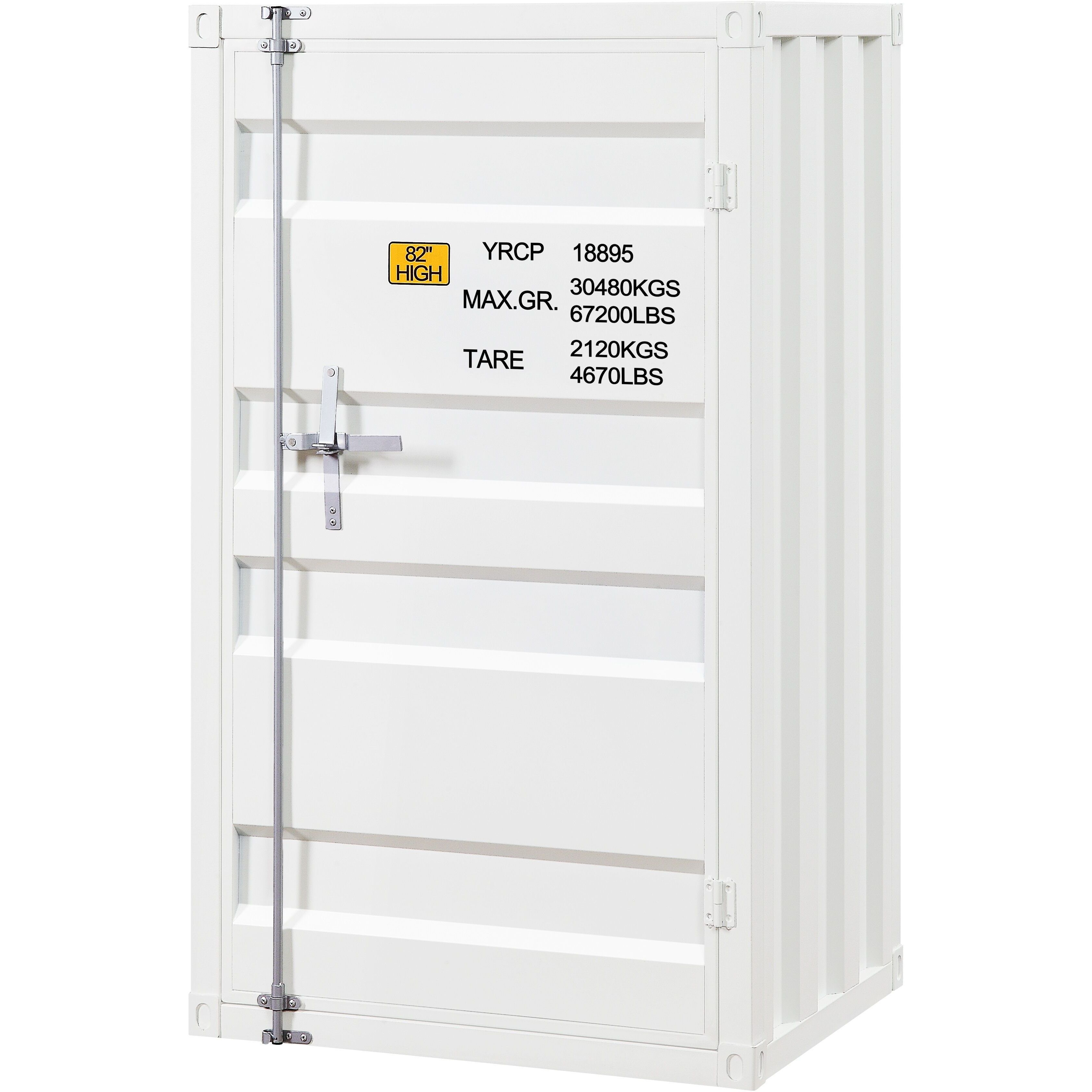 White 1-Door Chest With Container Lock