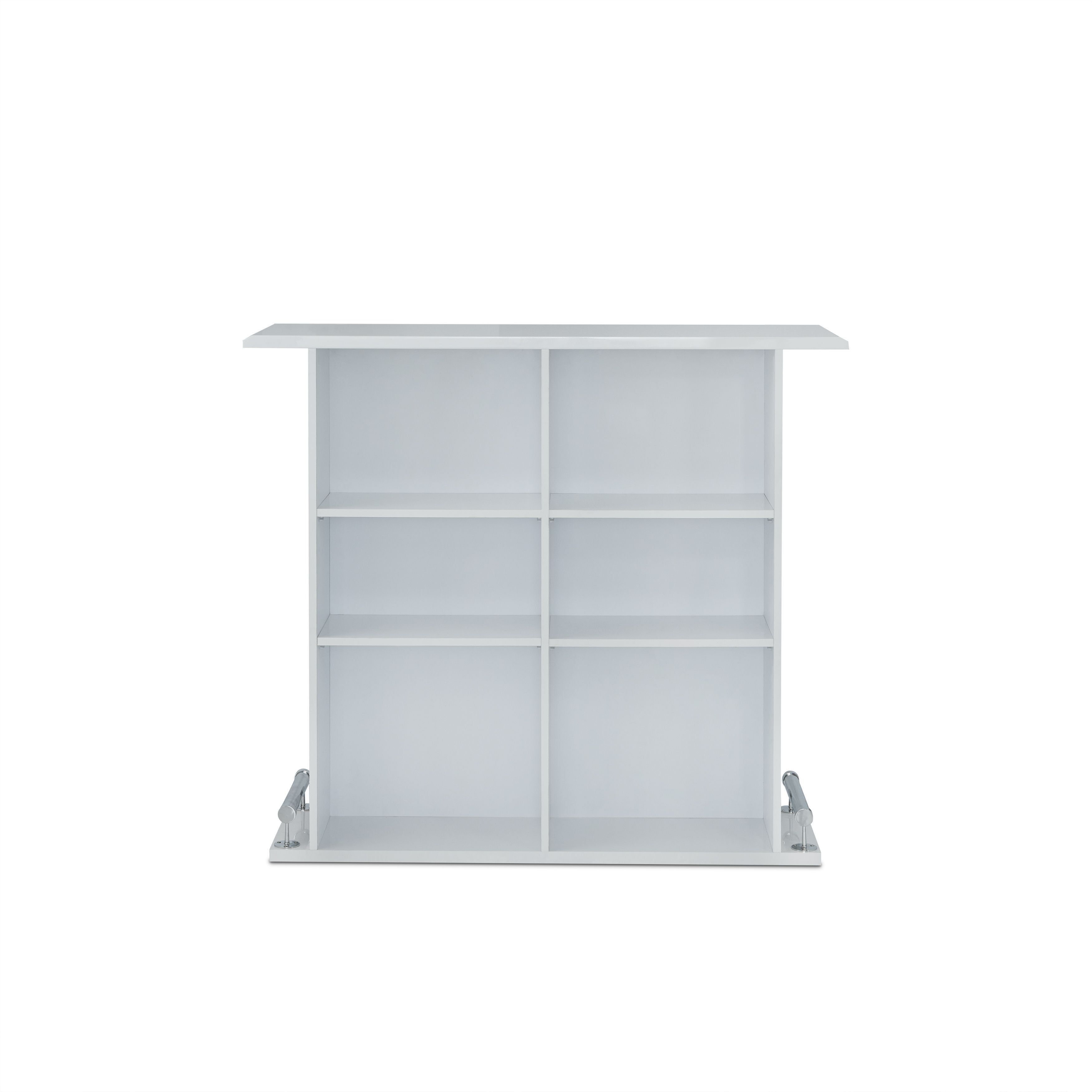 White High Gloss 6-Shelf Bar Table