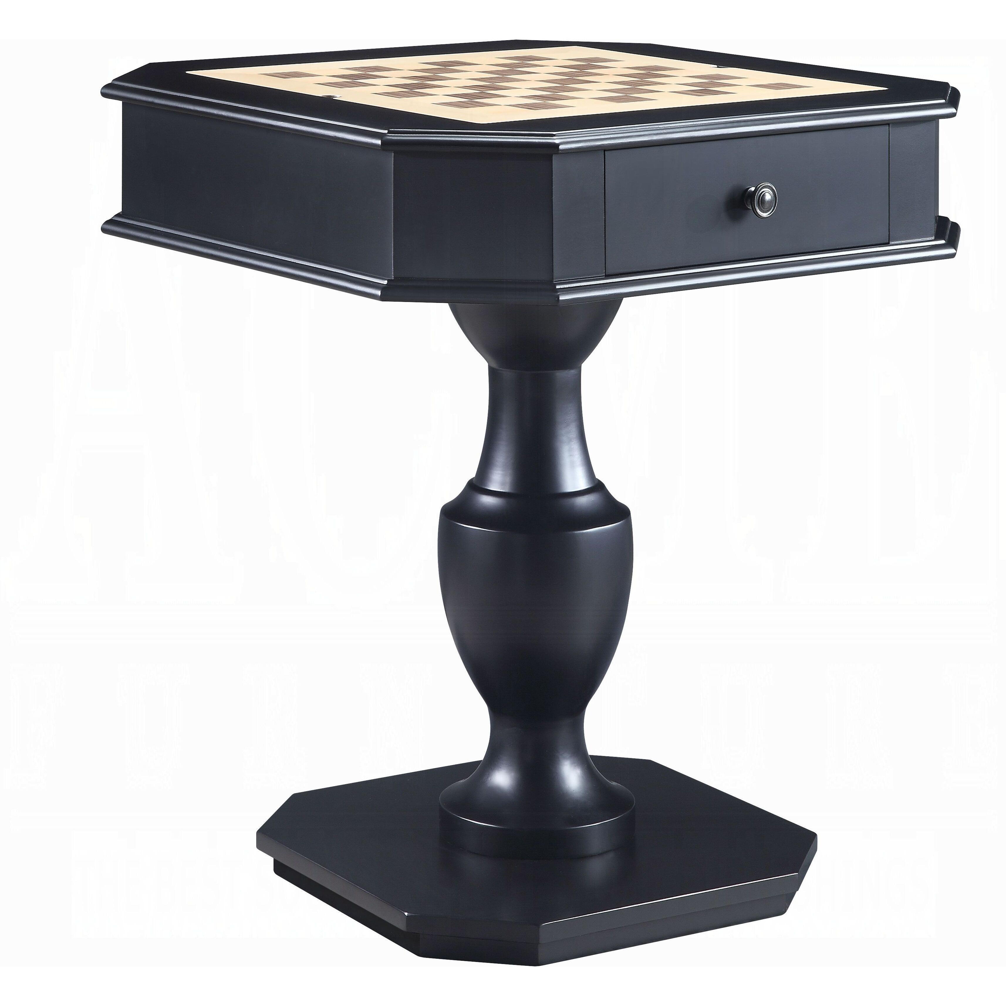 Black 2-Drawer Game Table