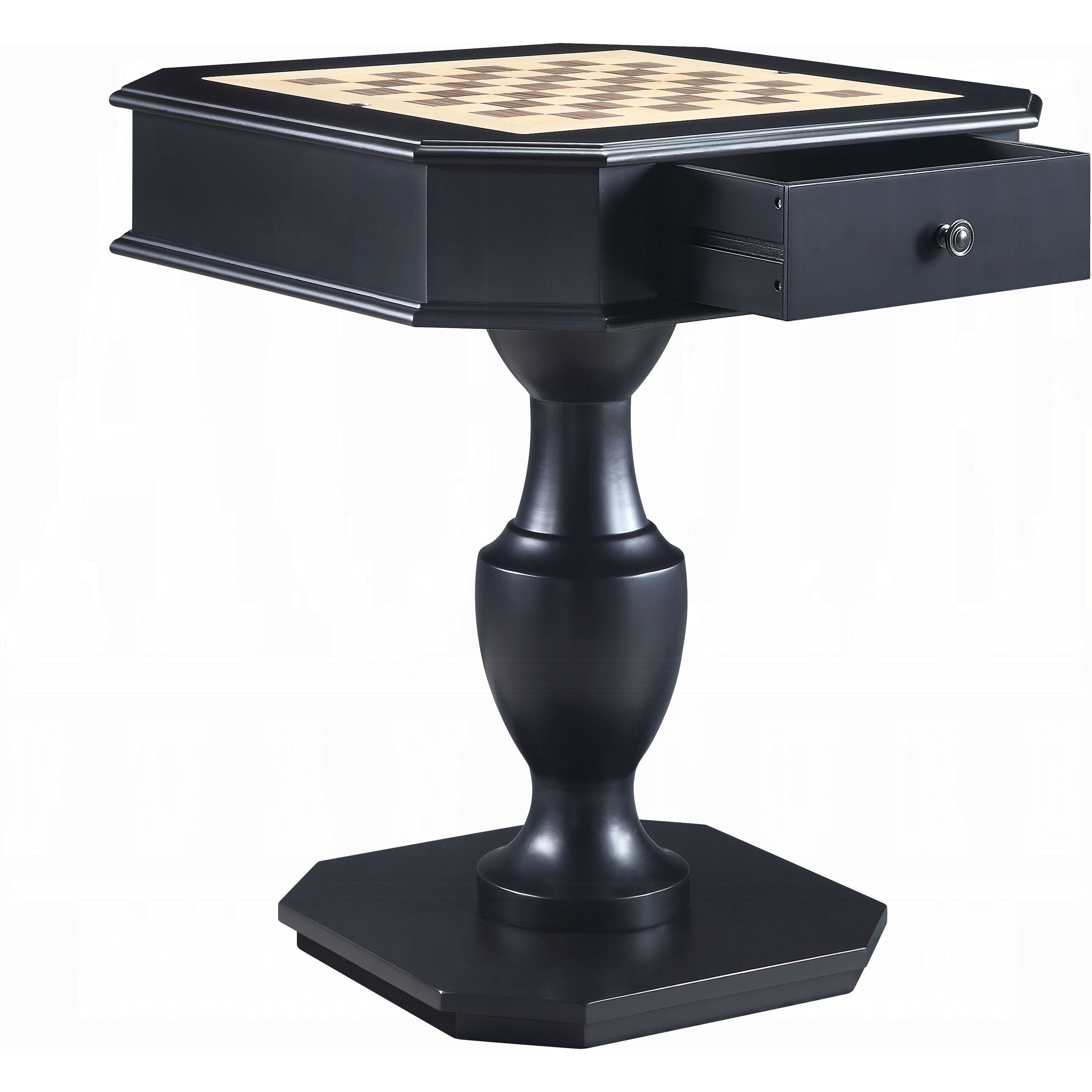 Black 2-Drawer Game Table