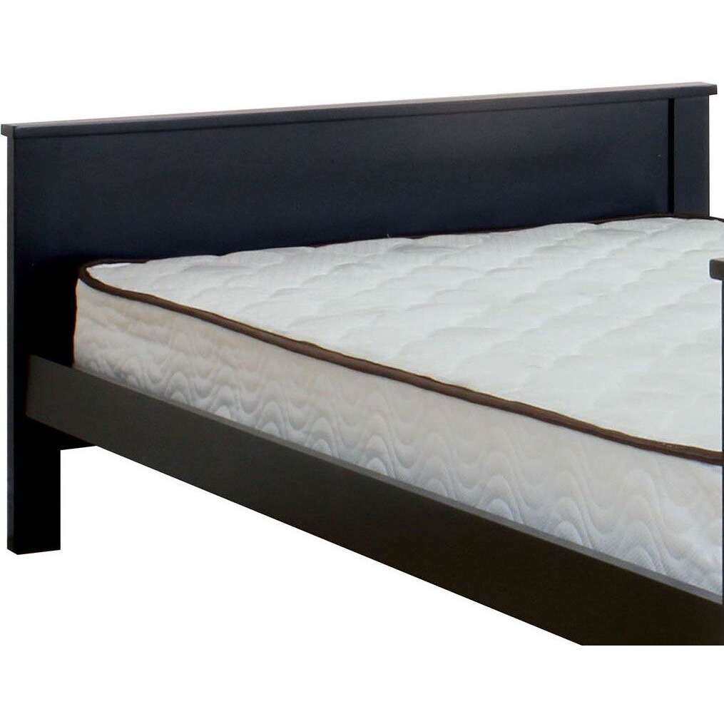 Black Twin Panel Bed With Slat And Headboard