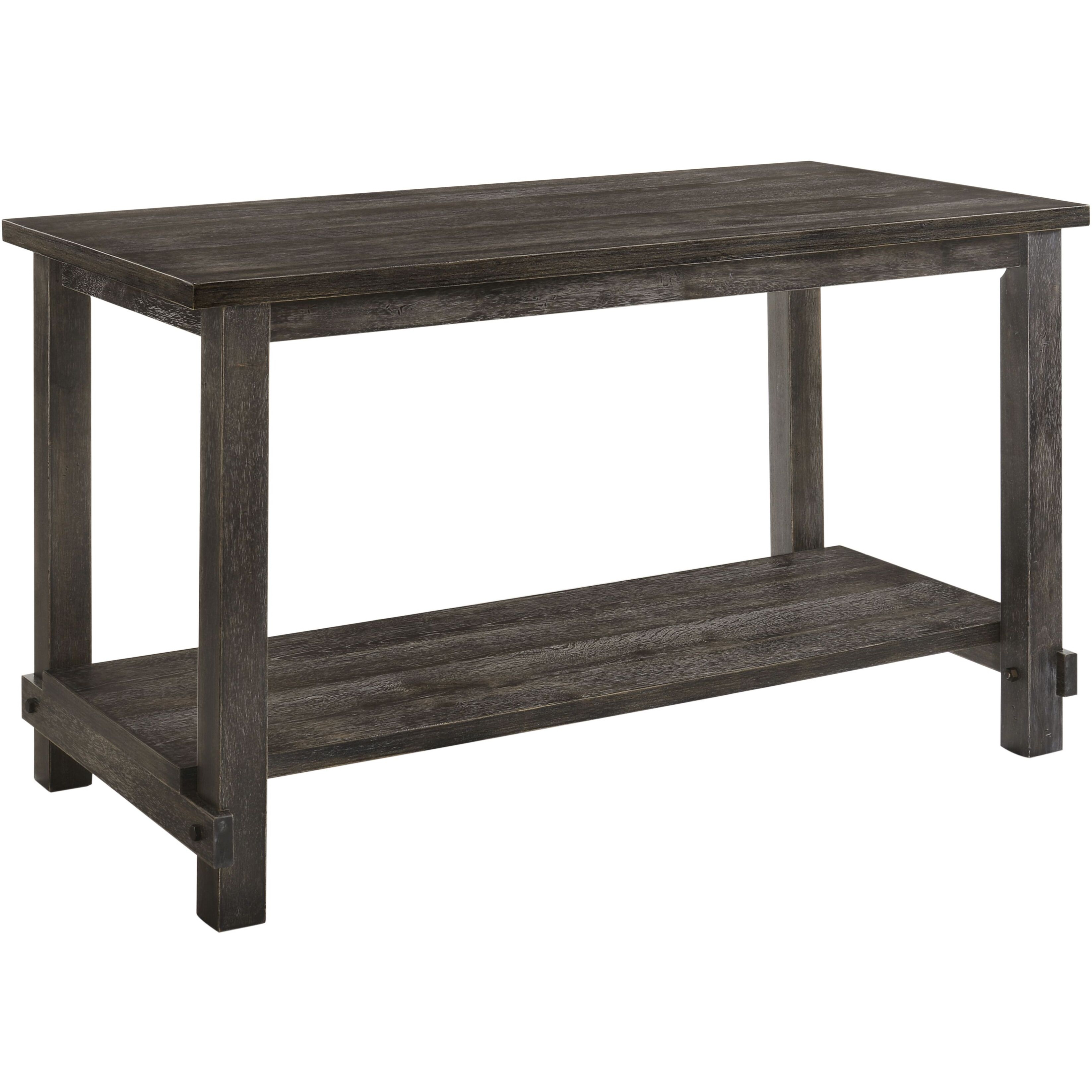 Weathered Grey Counter Height Table With Bottom Shelf